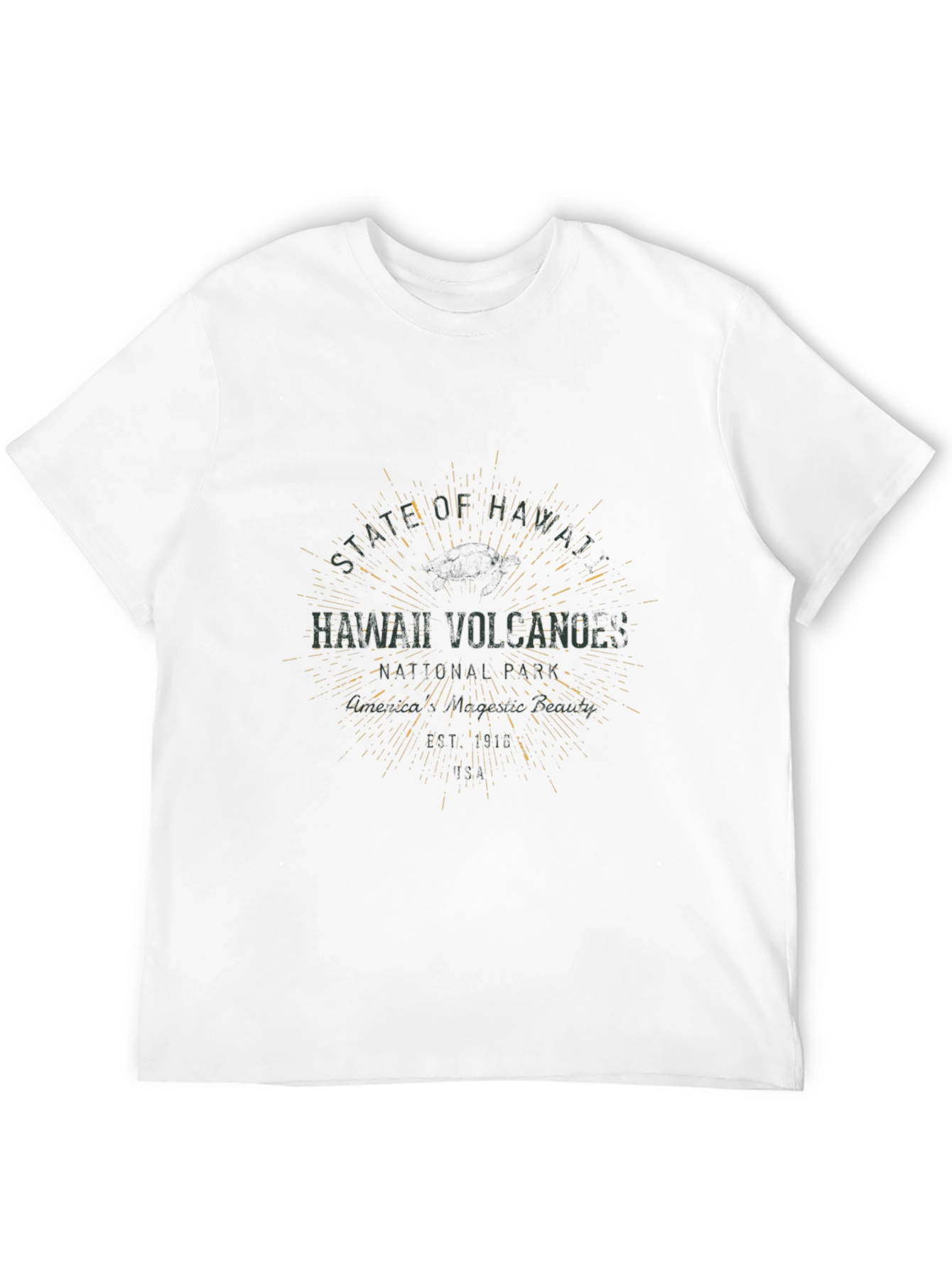 Hawaii Volcanoes Graphic T-Shirt - Black