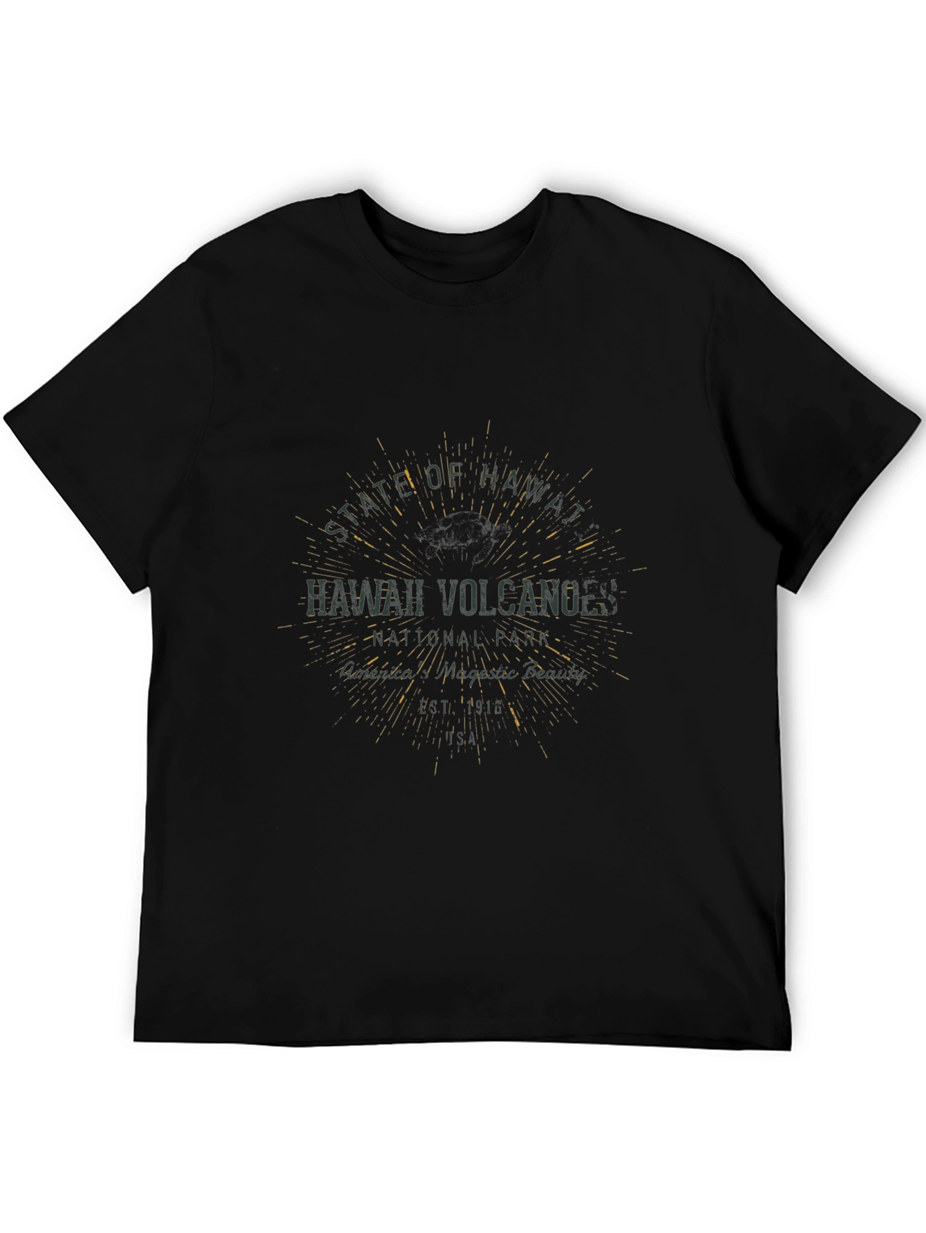 Hawaii Volcanoes Graphic T-Shirt - Black
