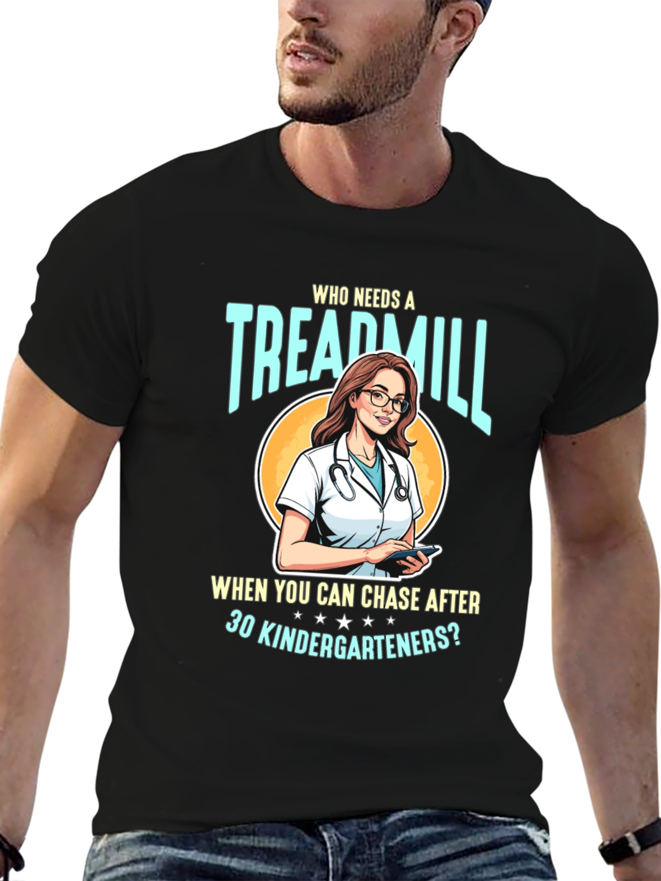 Funny Teacher T-Shirt - Treadmill Kindergarten