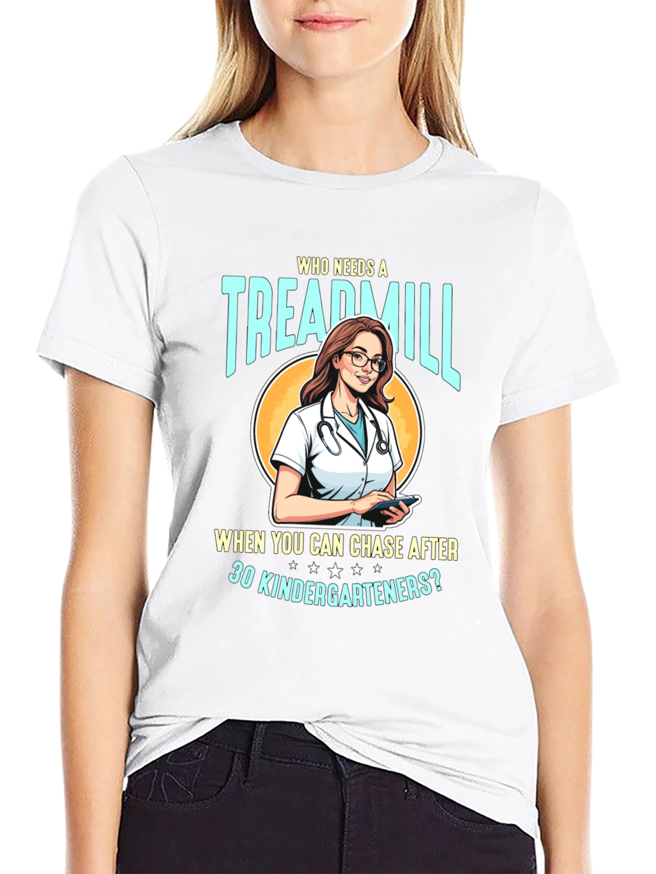 Funny Teacher T-Shirt - Treadmill Kindergarten