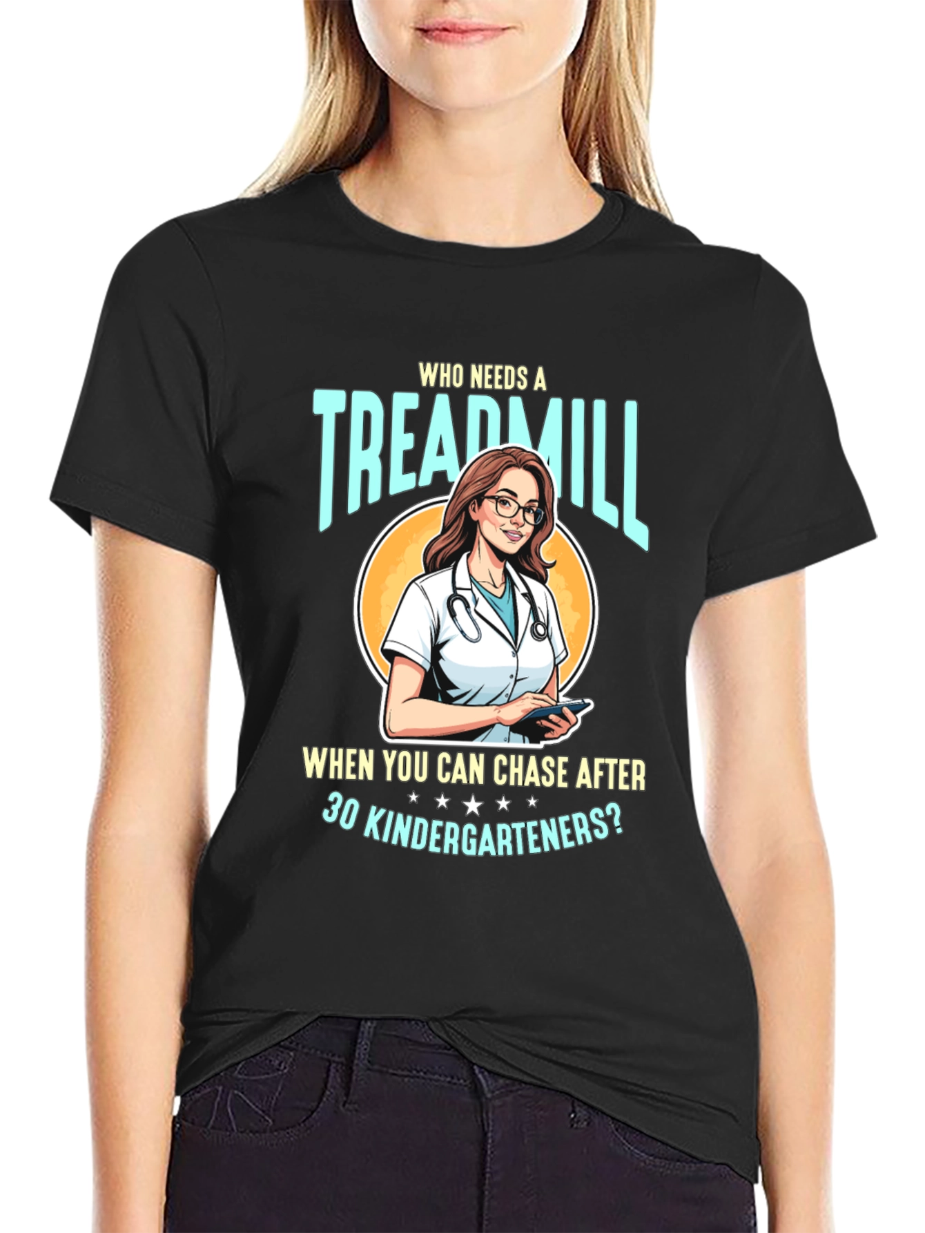 Funny Teacher T-Shirt - Treadmill Kindergarten