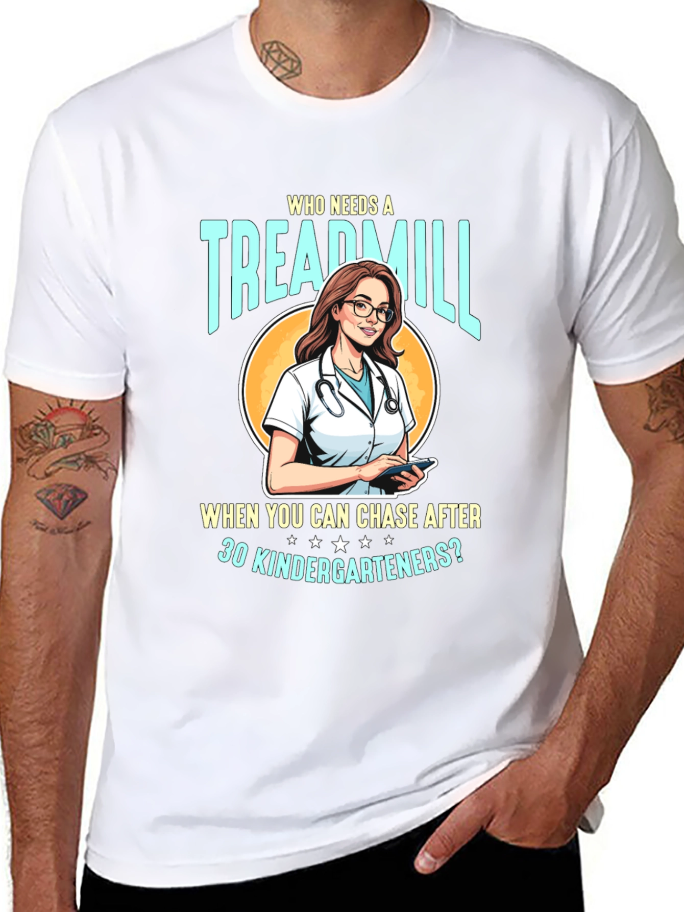 Funny Teacher T-Shirt - Treadmill Kindergarten
