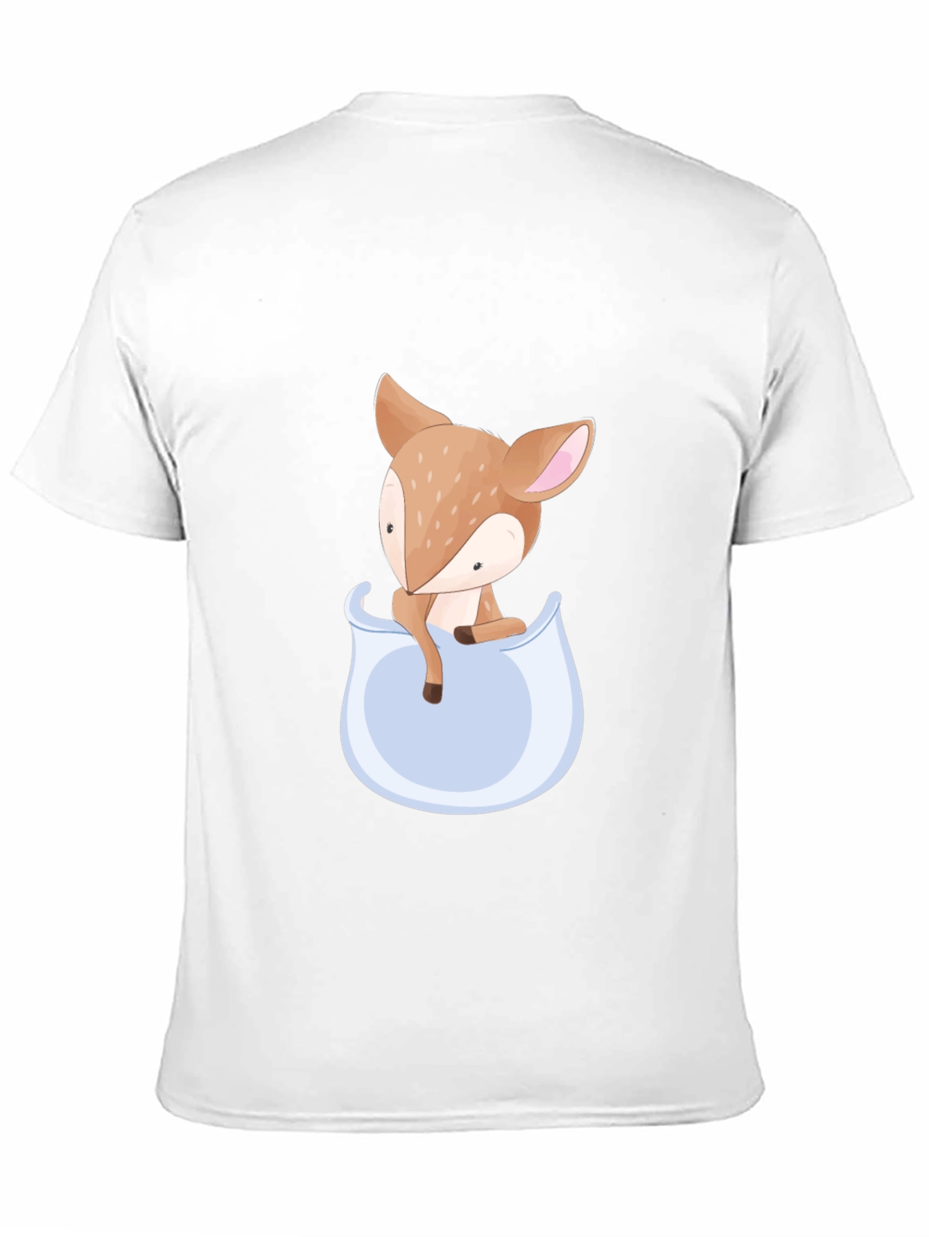 Cute Fawn Pocket Graphic Tee - Soft Cotton Blend