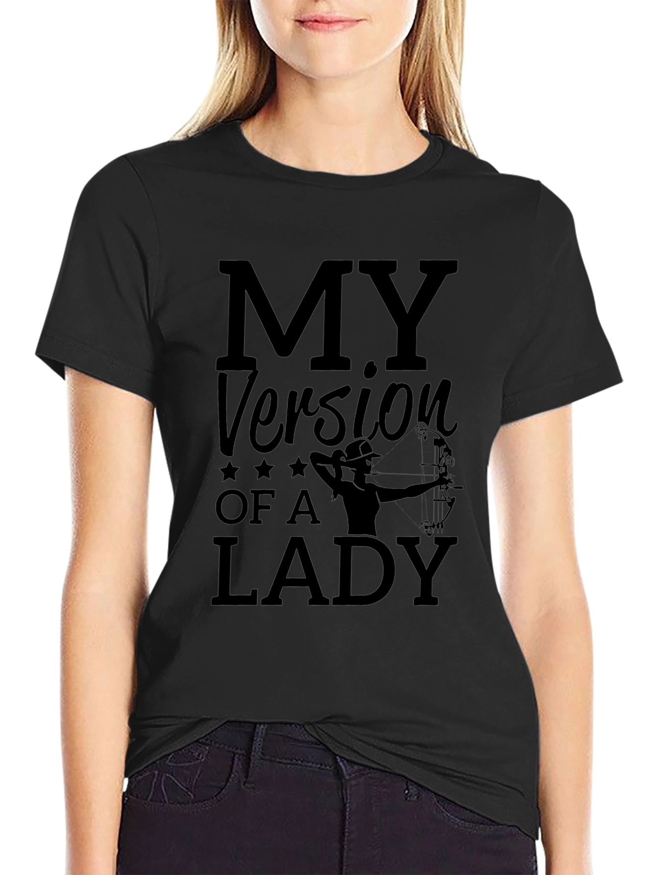 Archery Lady T-Shirt - Black