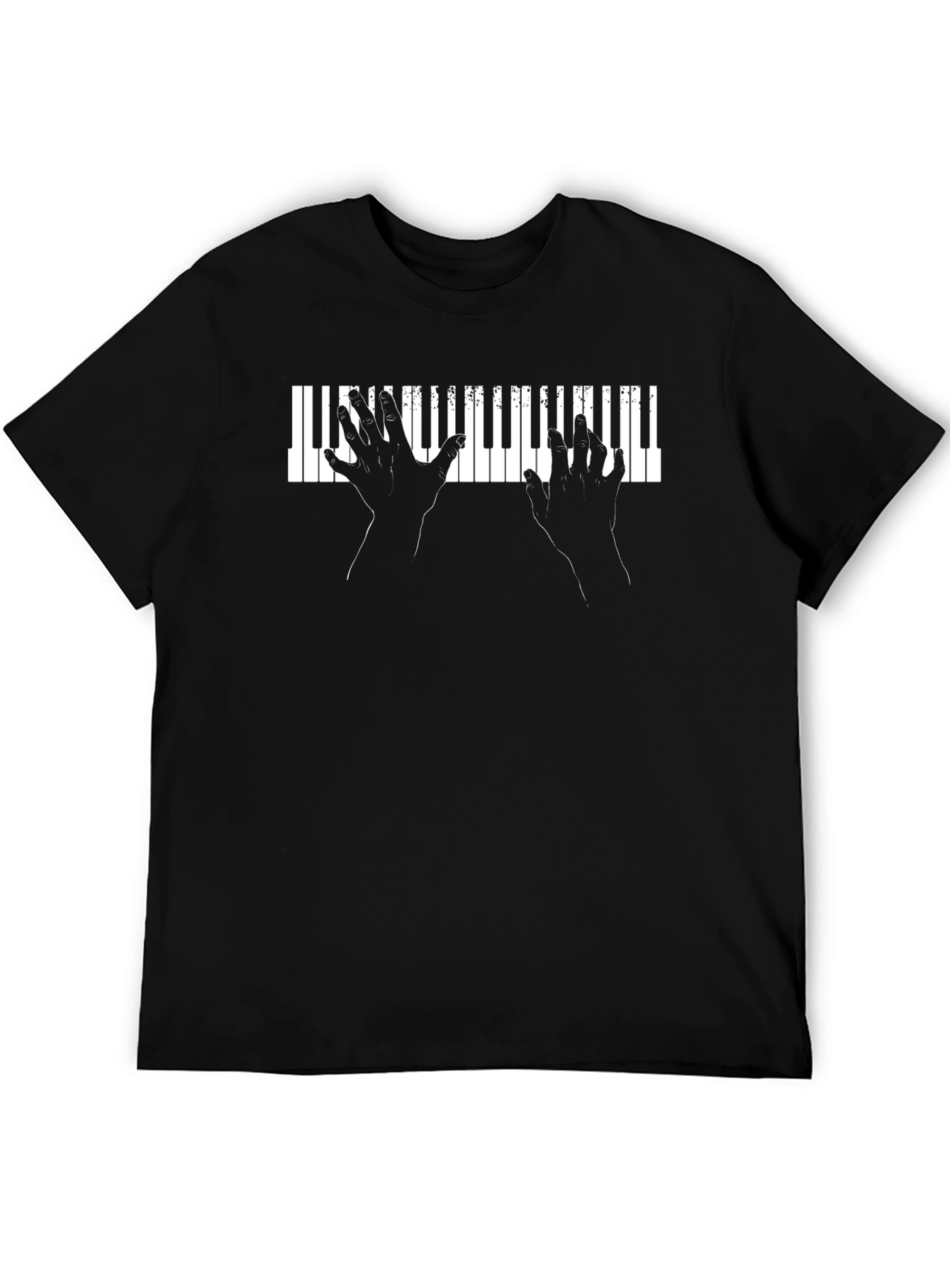 Piano Hands Black T-Shirt Music Lover Tee