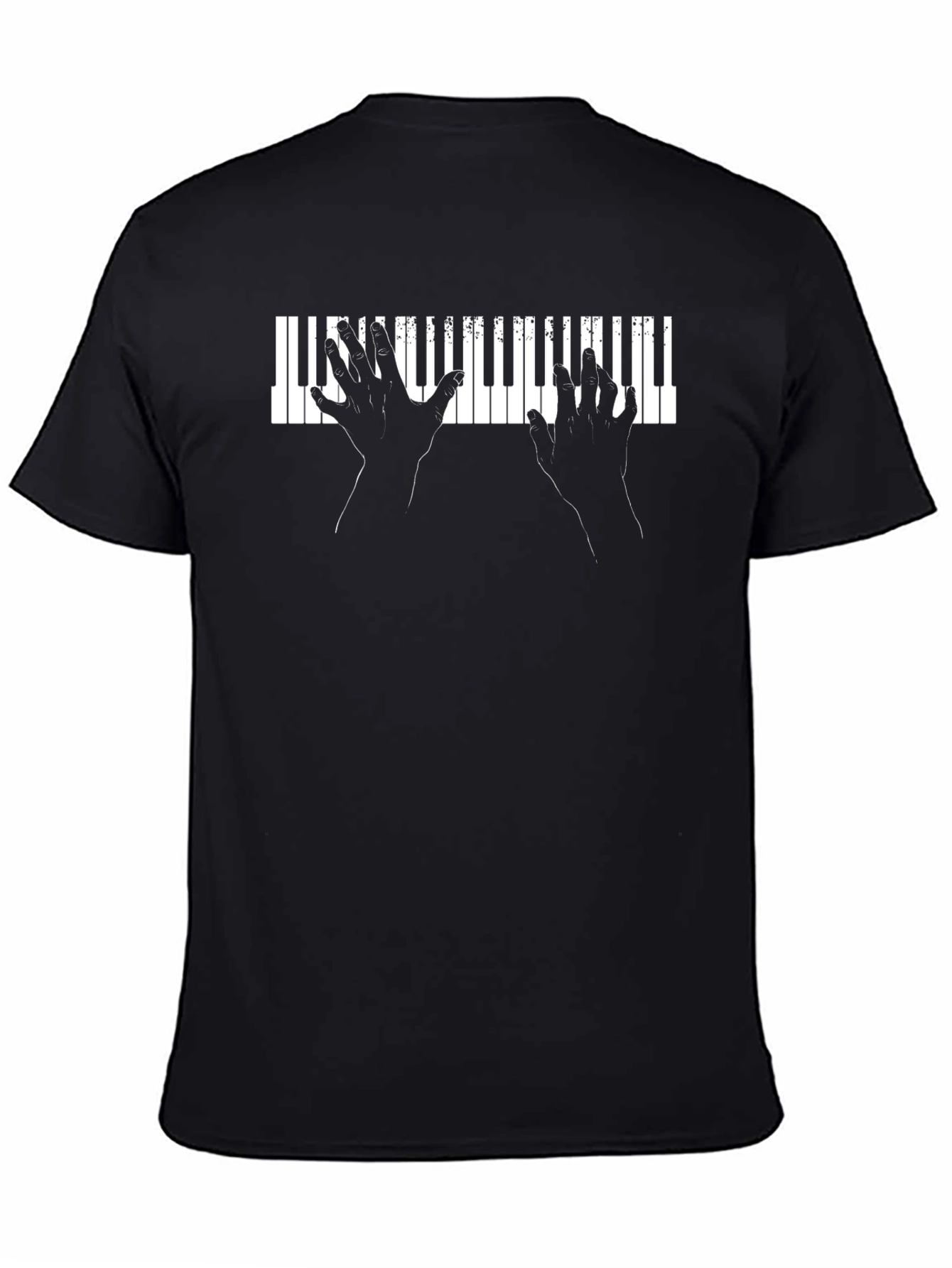 Piano Hands Black T-Shirt Music Lover Tee