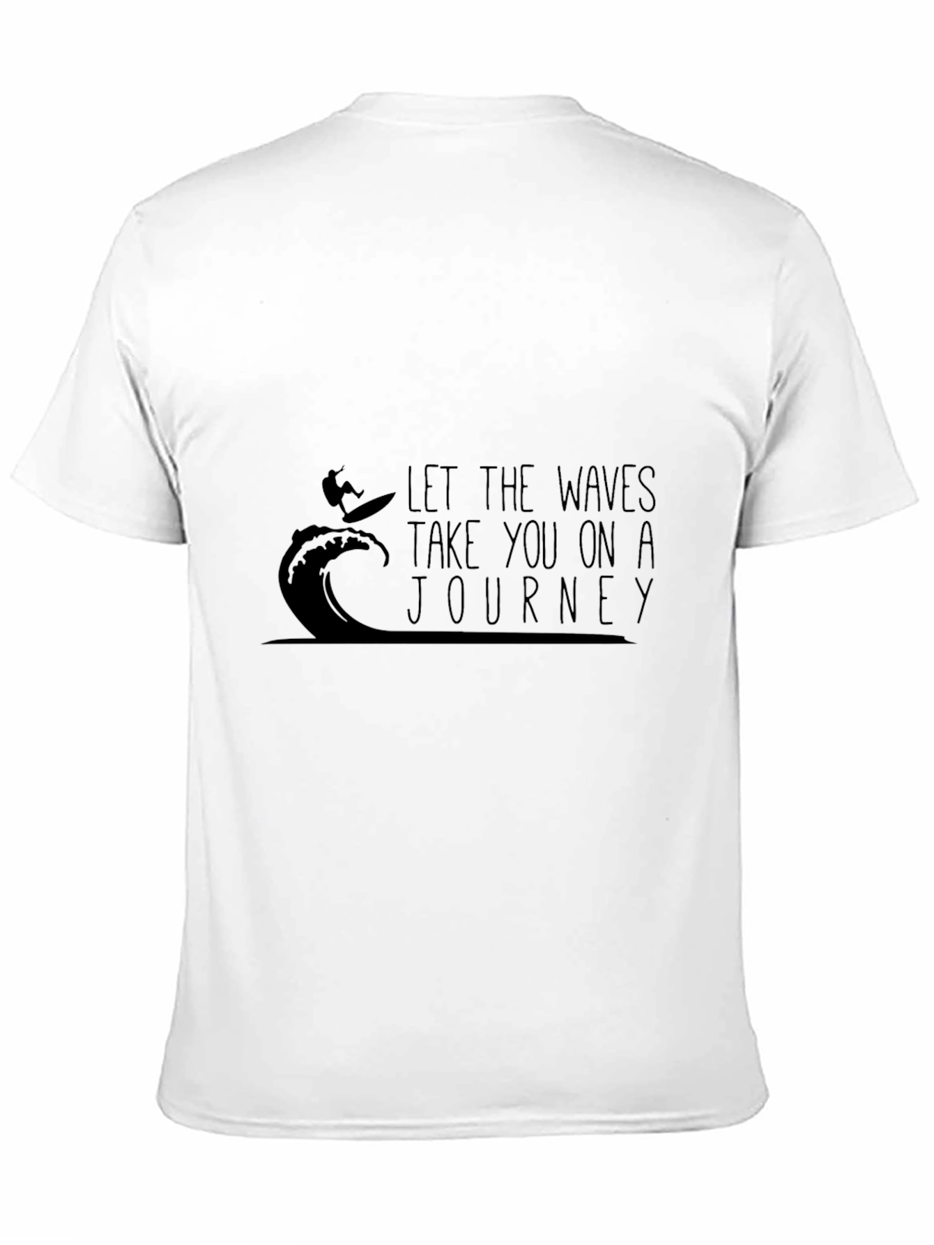 Surfer Waves Journey Graphic T-Shirt - Black