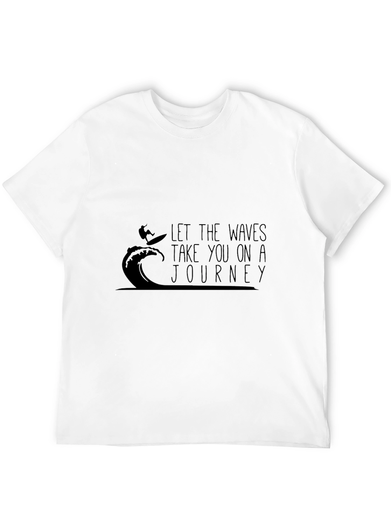 Surfer Waves Journey Graphic T-Shirt - Black