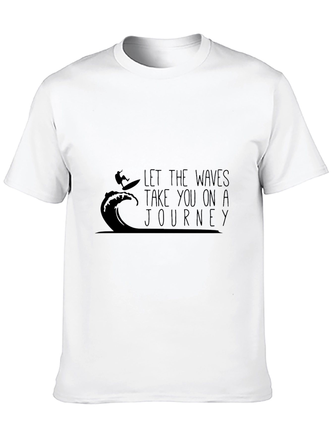 Surfer Waves Journey Graphic T-Shirt - Black