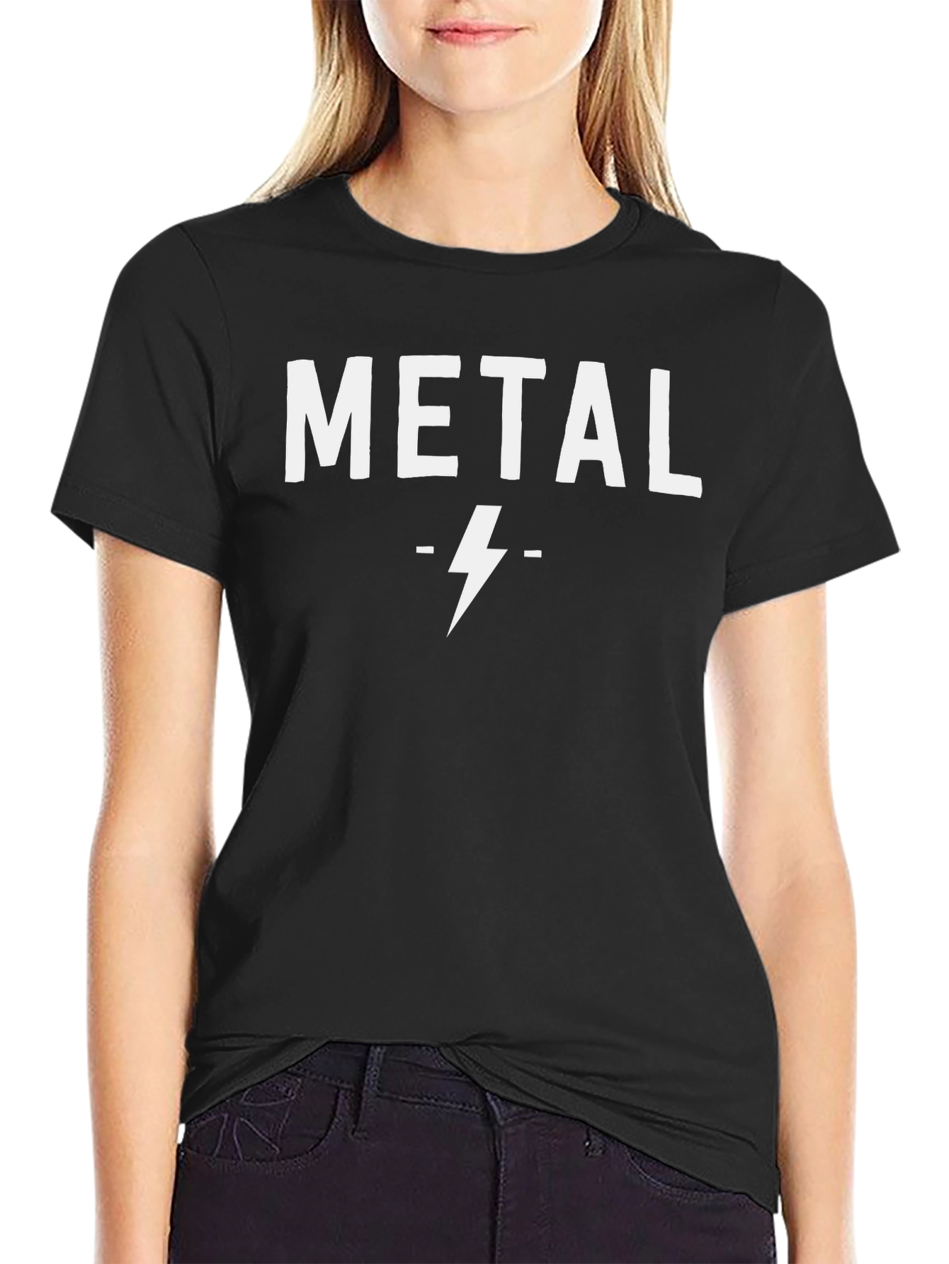 Metal Lightning Bolt Graphic T-Shirt