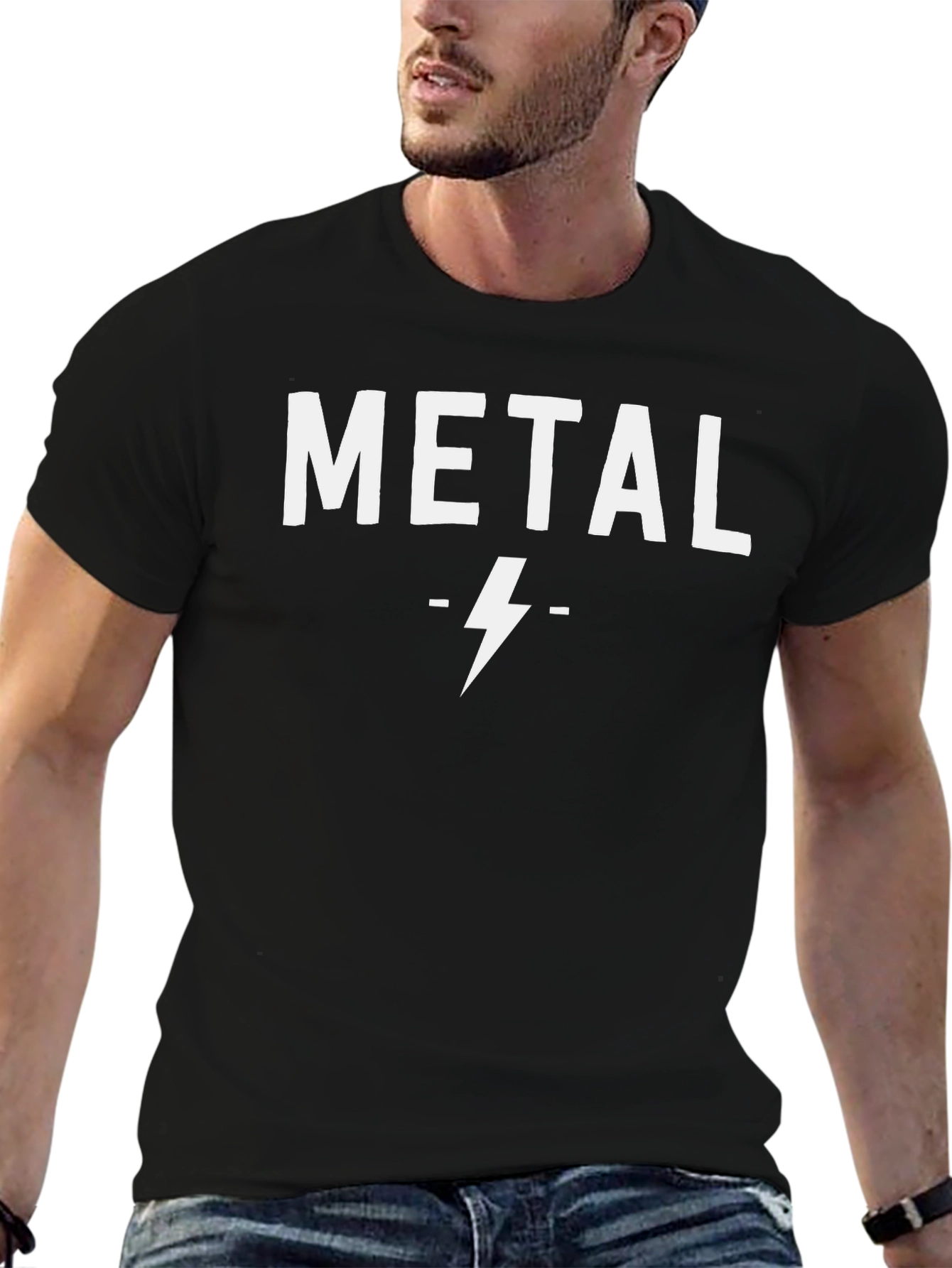 Metal Lightning Bolt Graphic T-Shirt