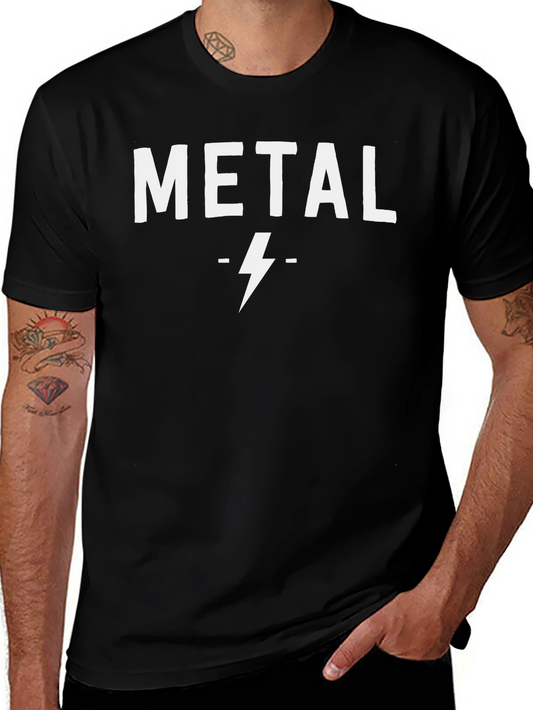 Metal Lightning Bolt Graphic T-Shirt