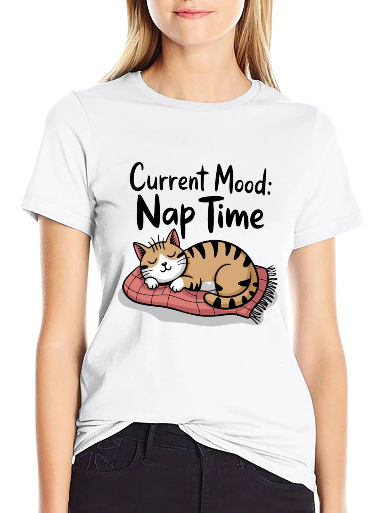 Nap Time Cat T-Shirt - Current Mood Graphic Tee