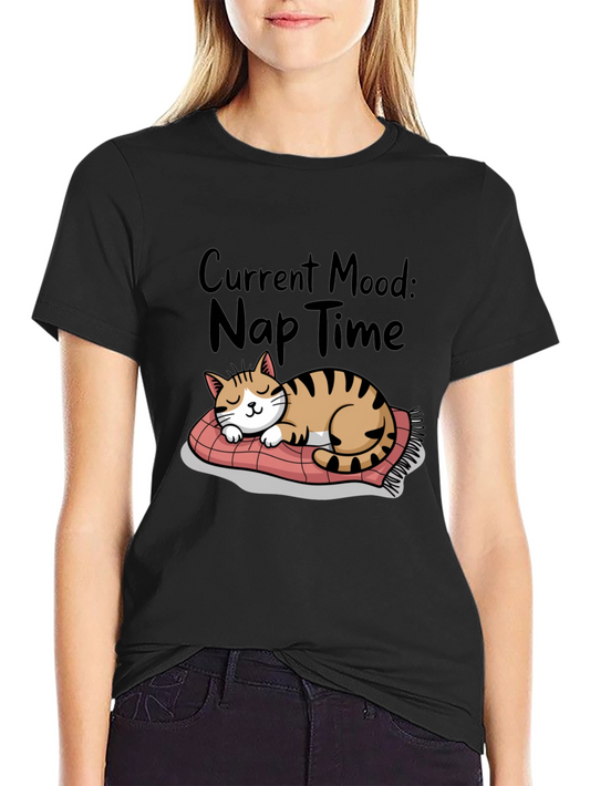Nap Time Cat T-Shirt - Current Mood Graphic Tee