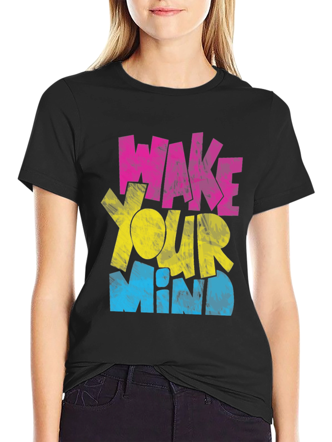 Wake Your Mind Graphic Print Mens T-Shirt