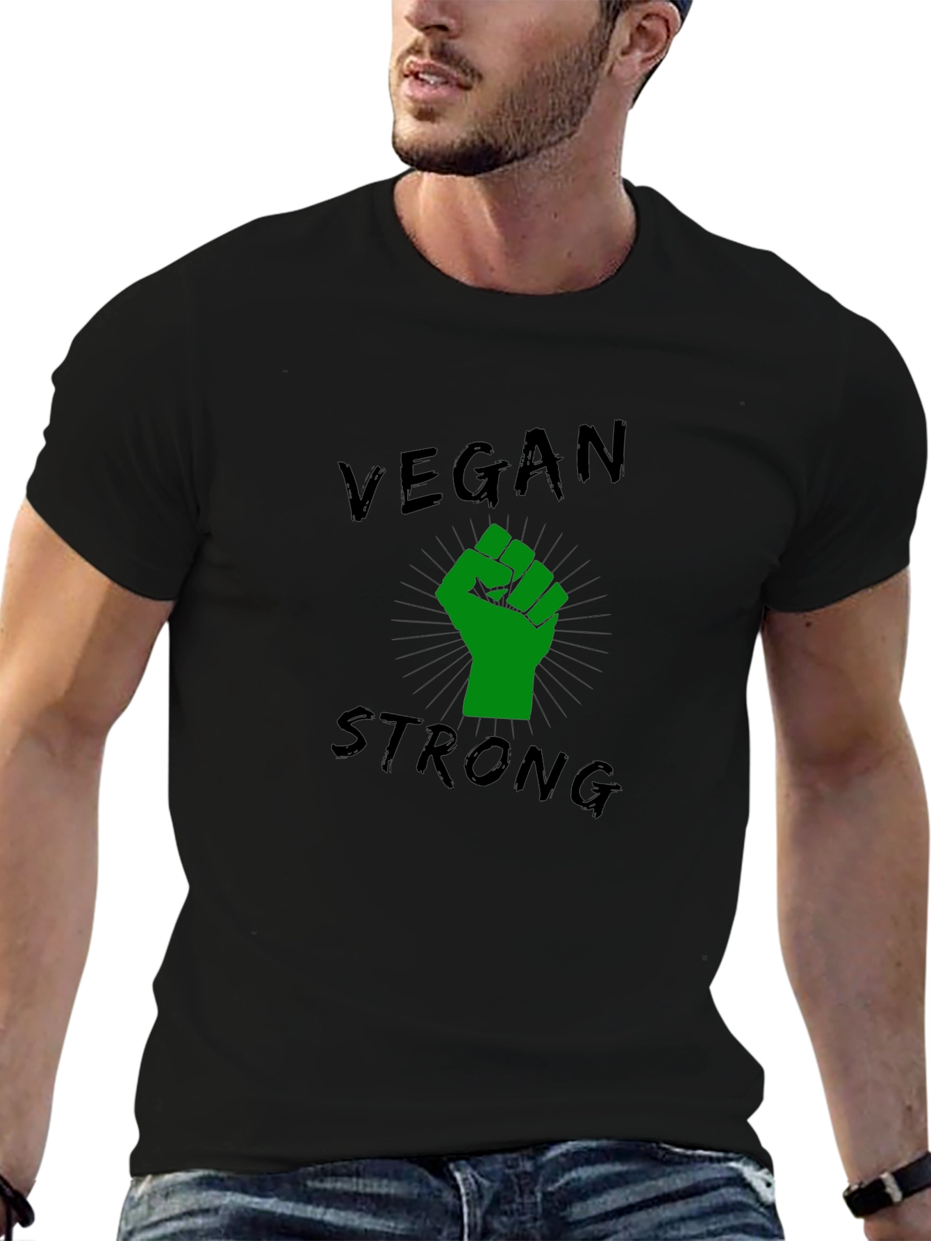 Vegan Strong Black T-Shirt