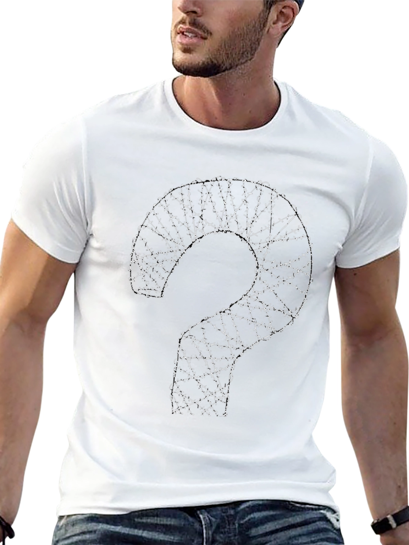 Barbed Wire Question Mark Graphic T-Shirt