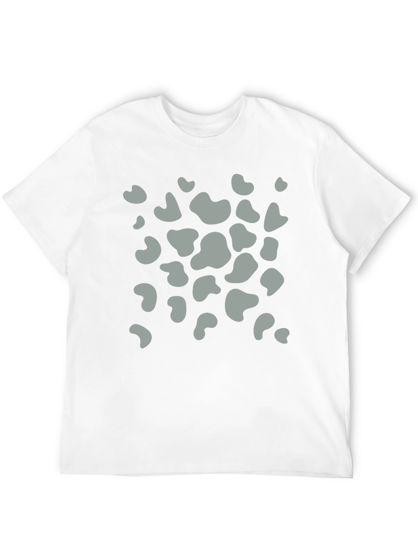 Mens Black T-Shirt with Grey Animal Print