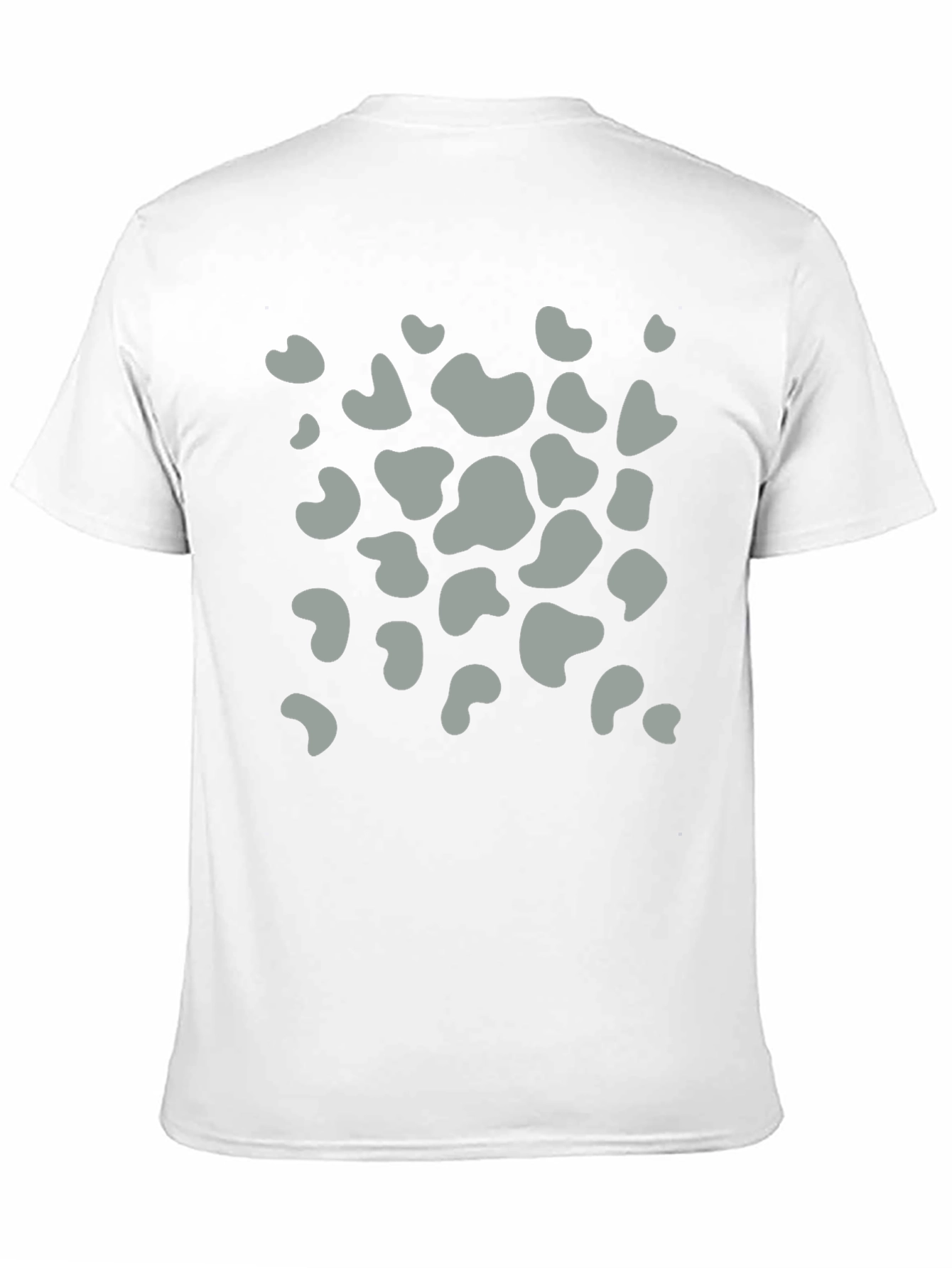 Mens Black T-Shirt with Grey Animal Print