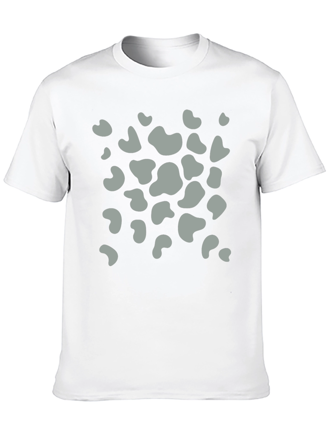 Mens Black T-Shirt with Grey Animal Print
