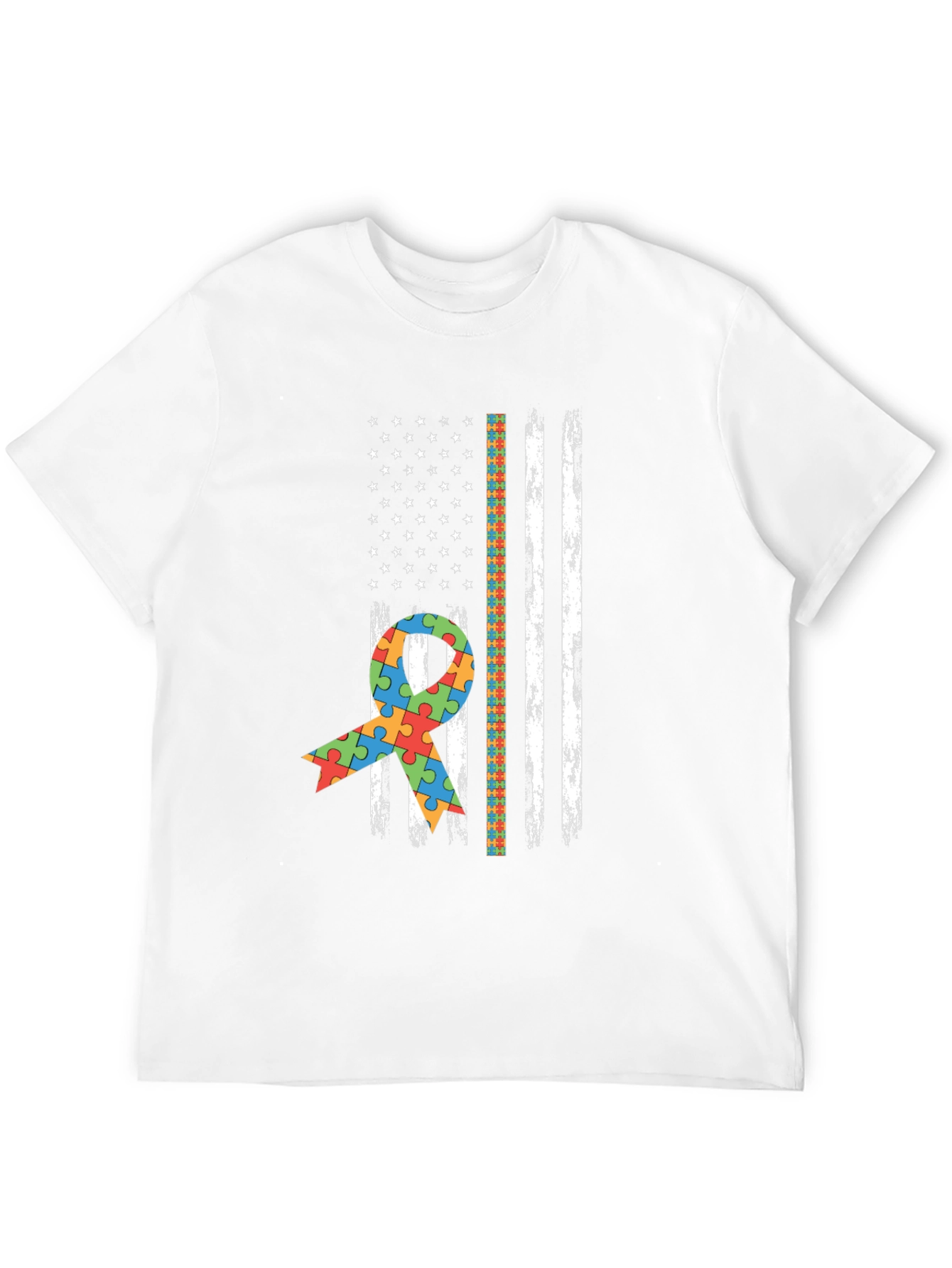 Autism Awareness American Flag T-Shirt