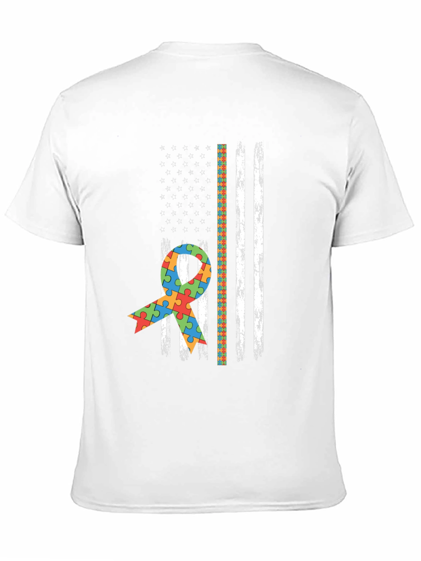 Autism Awareness American Flag T-Shirt