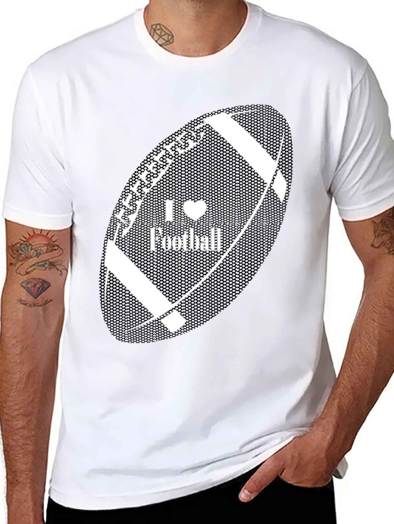 I Heart Football Black T-Shirt