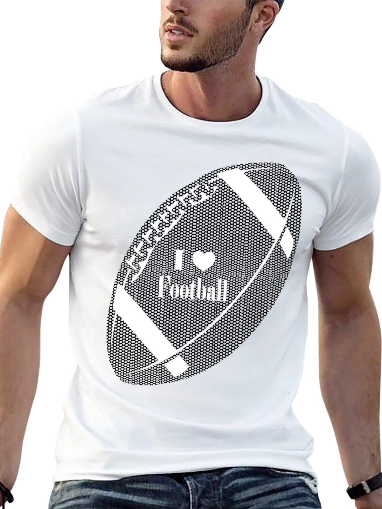 I Heart Football Black T-Shirt