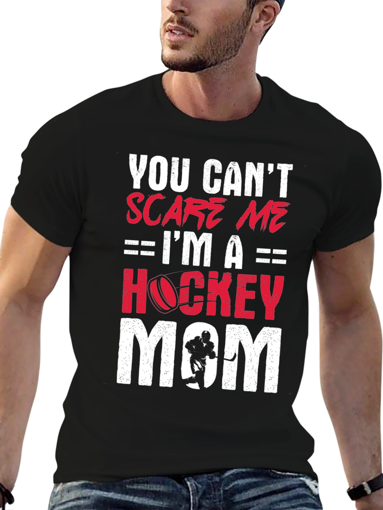 Hockey Mom T-Shirt - You Cant Scare Me!