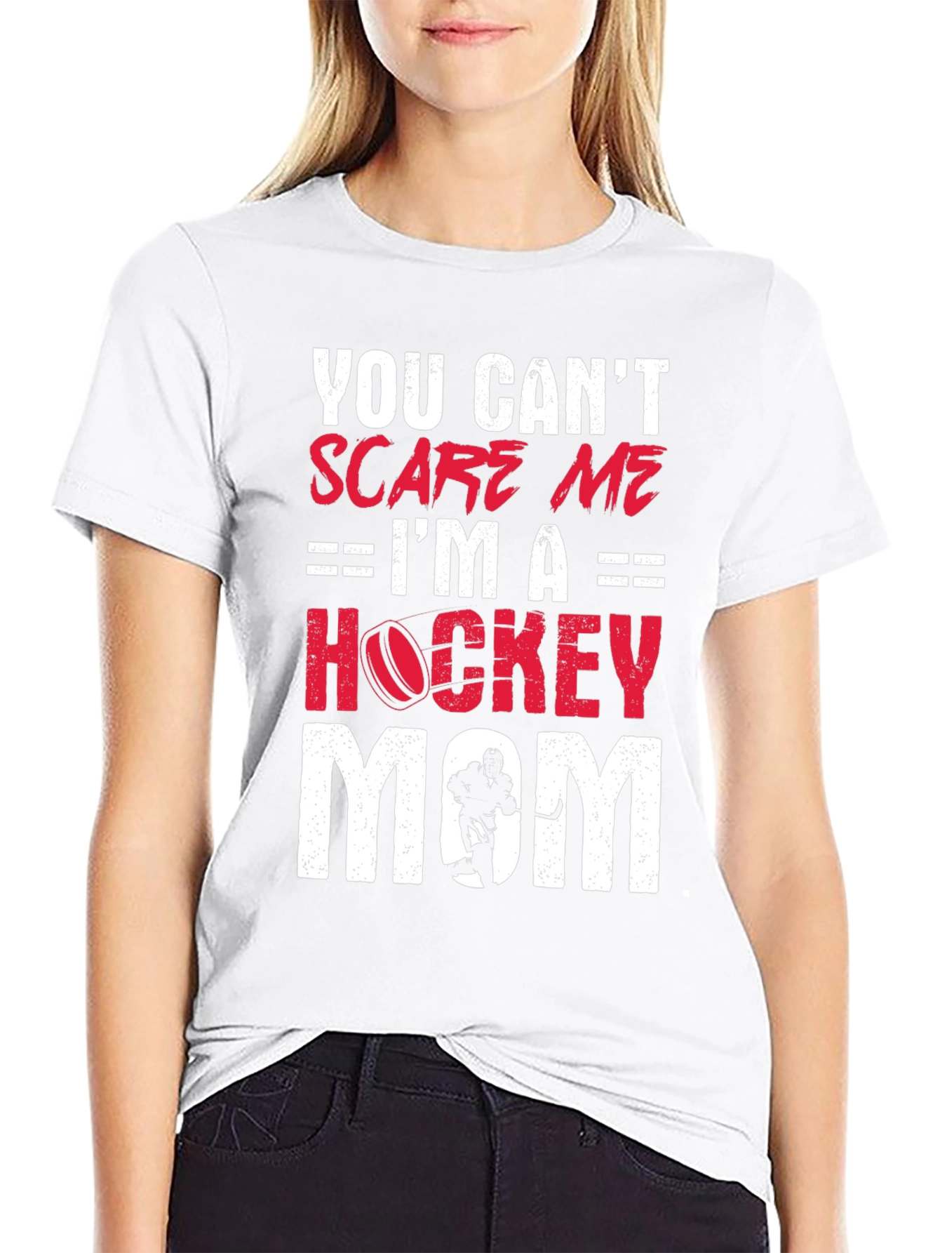 Hockey Mom T-Shirt - You Cant Scare Me!