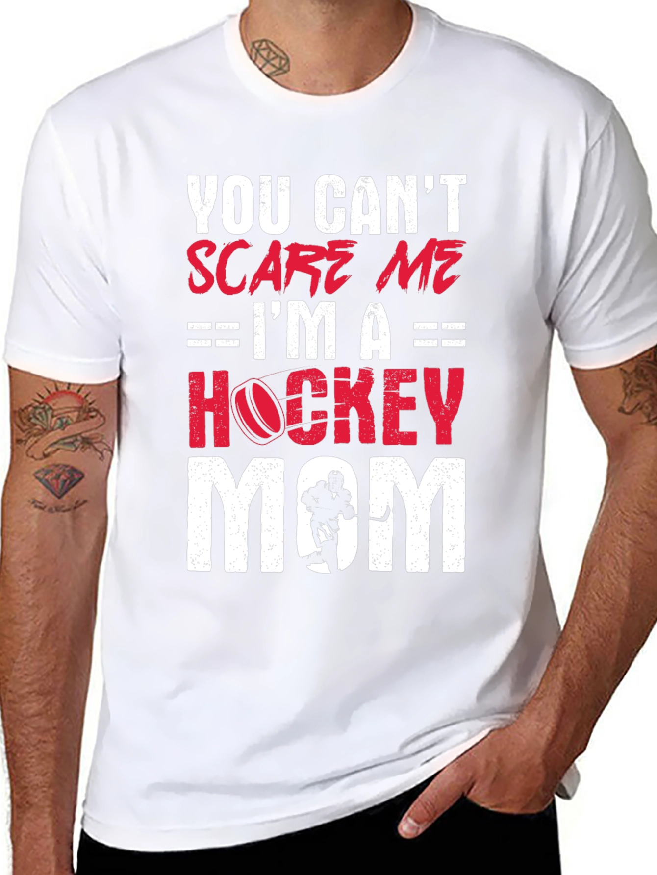 Hockey Mom T-Shirt - You Cant Scare Me!