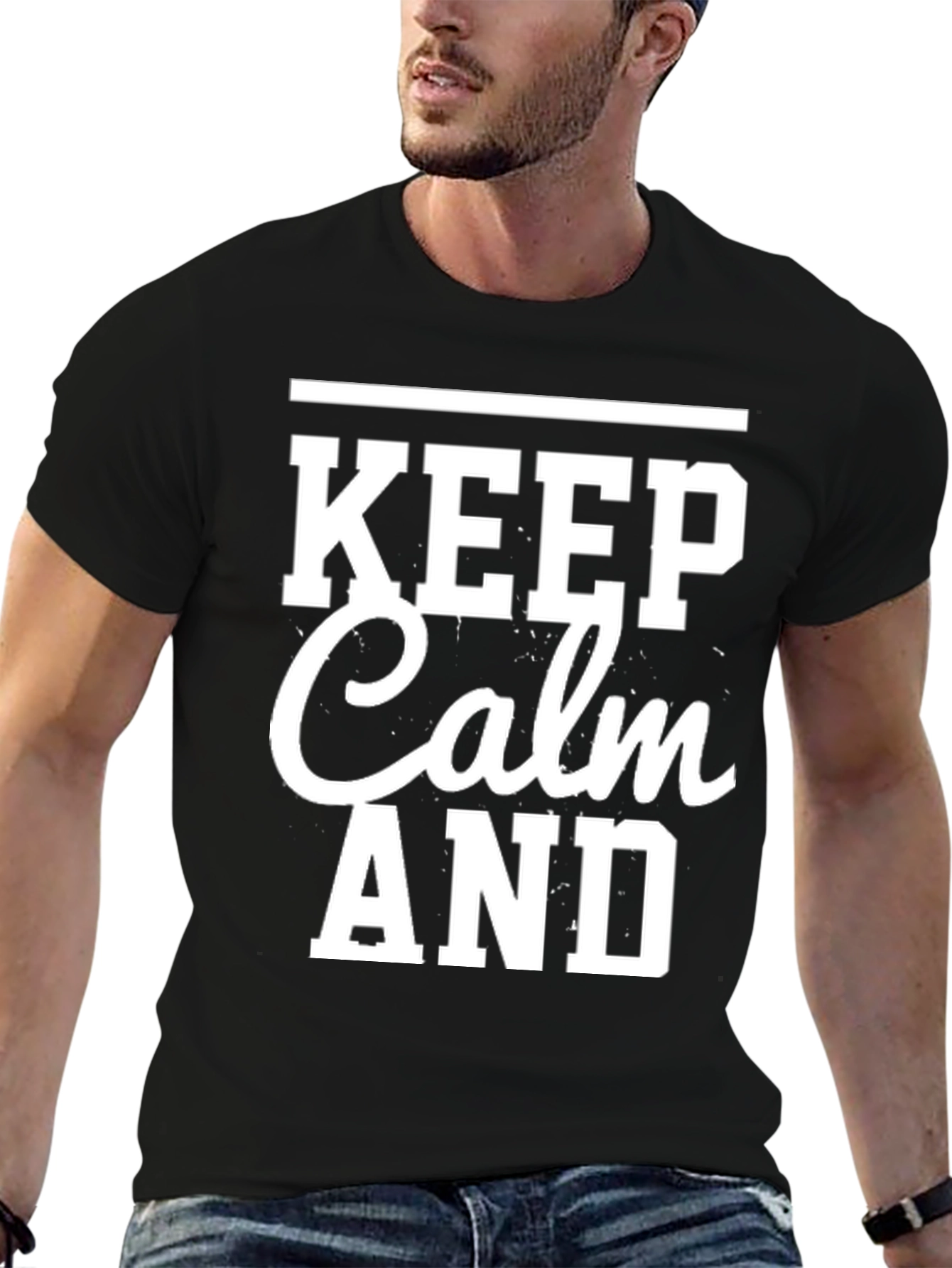 Keep Calm Graphic Tee - Mens Black T-Shirt
