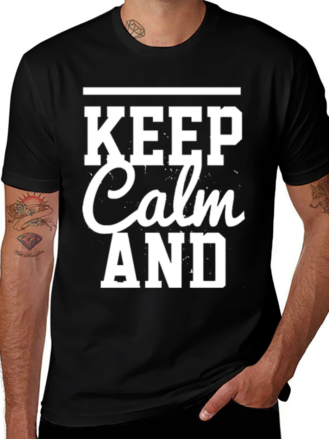 Keep Calm Graphic Tee - Mens Black T-Shirt