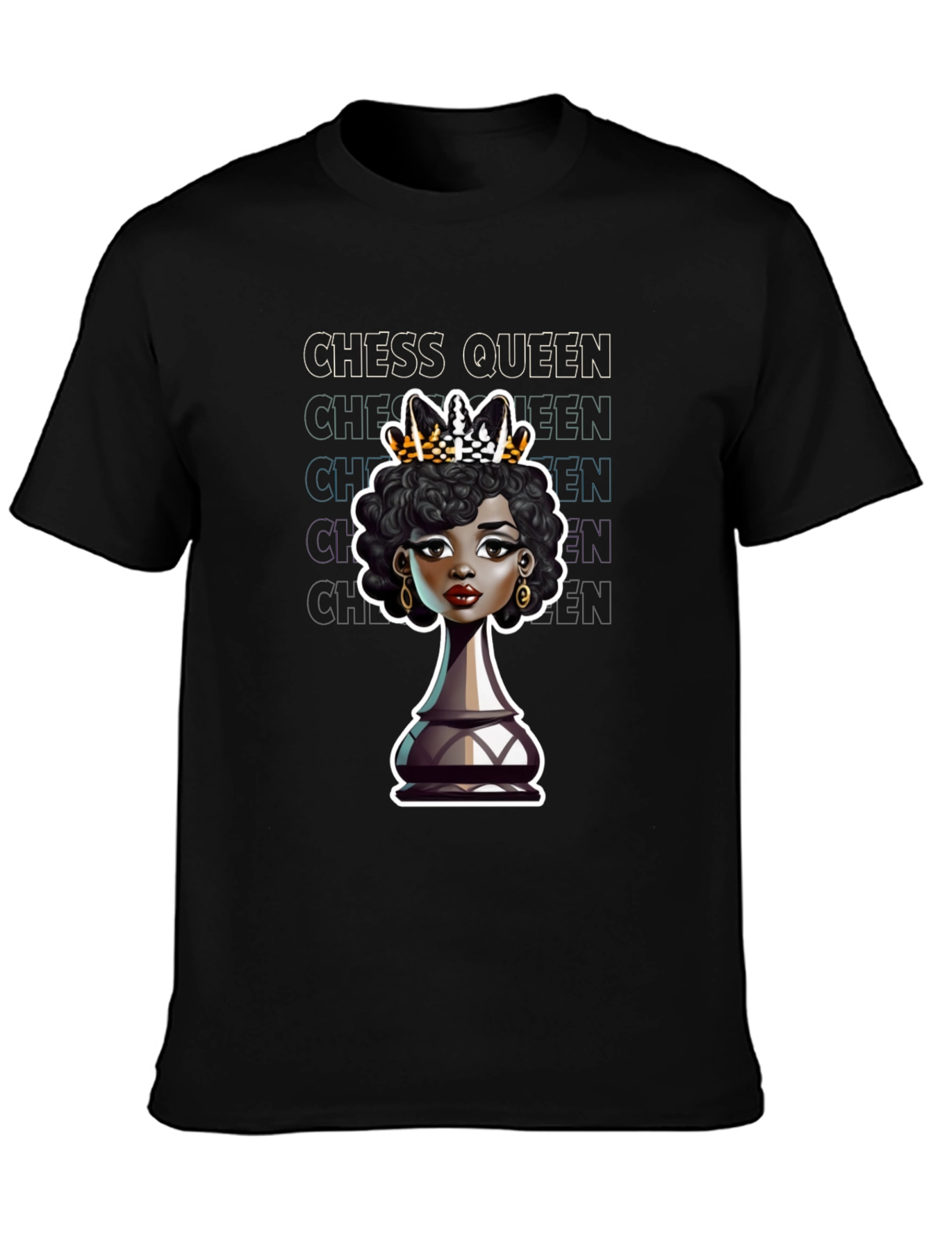 Chess Queen Graphic Tee - Stylish Black T-Shirt