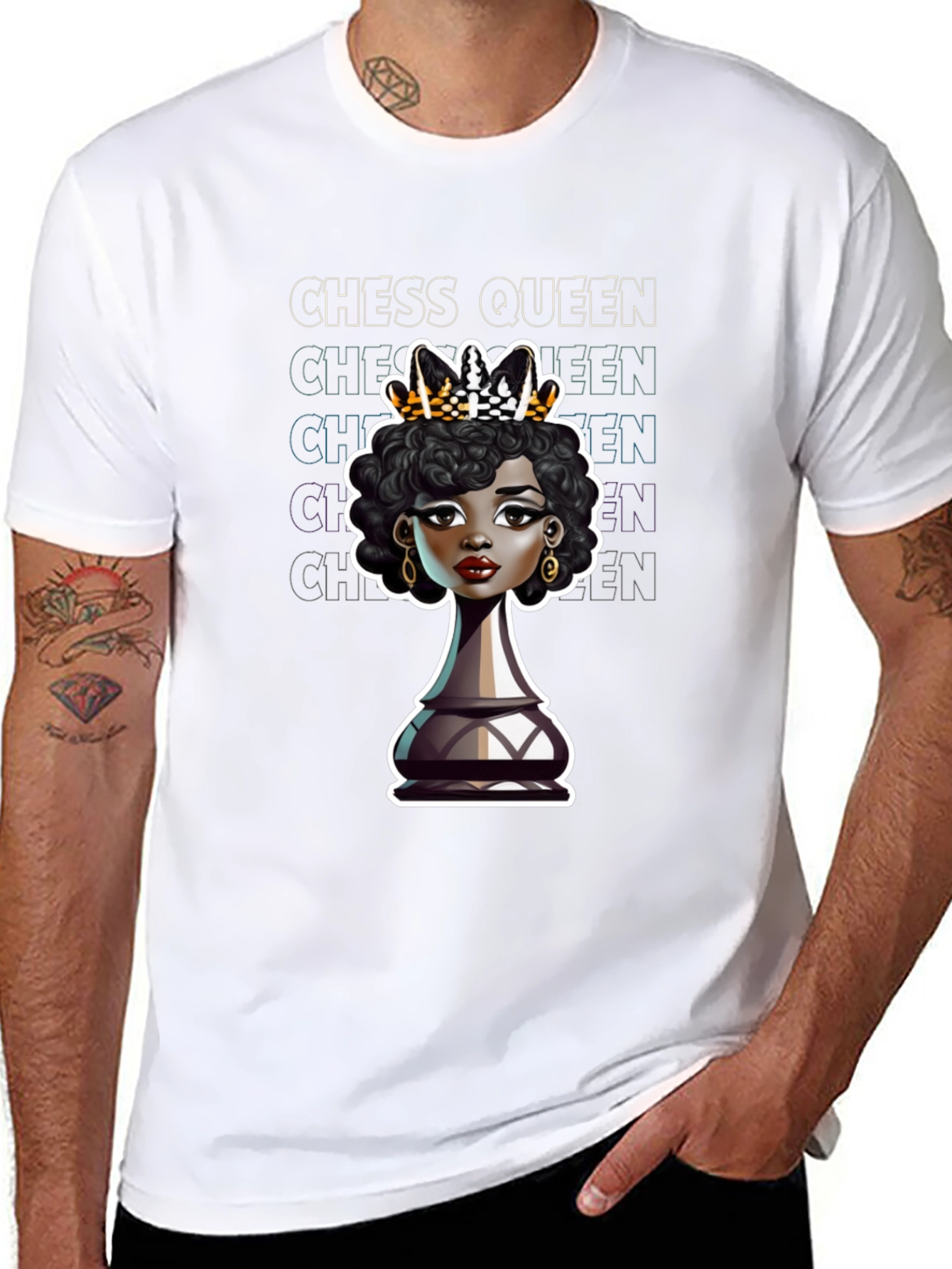 Chess Queen Graphic Tee - Stylish Black T-Shirt