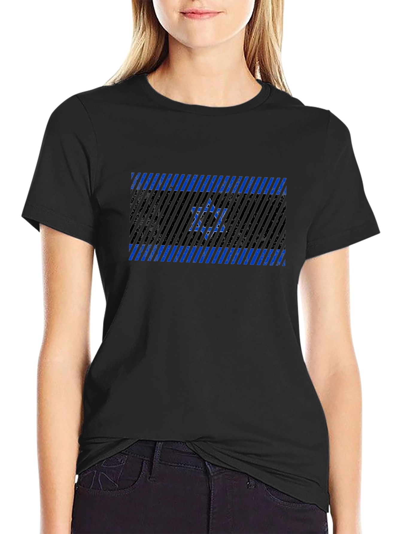 Israeli Flag Graphic Tee - Black Patriotic Shirt