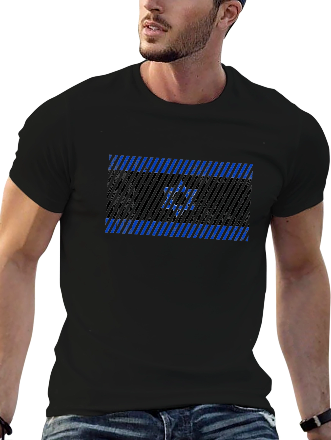 Israeli Flag Graphic Tee - Black Patriotic Shirt