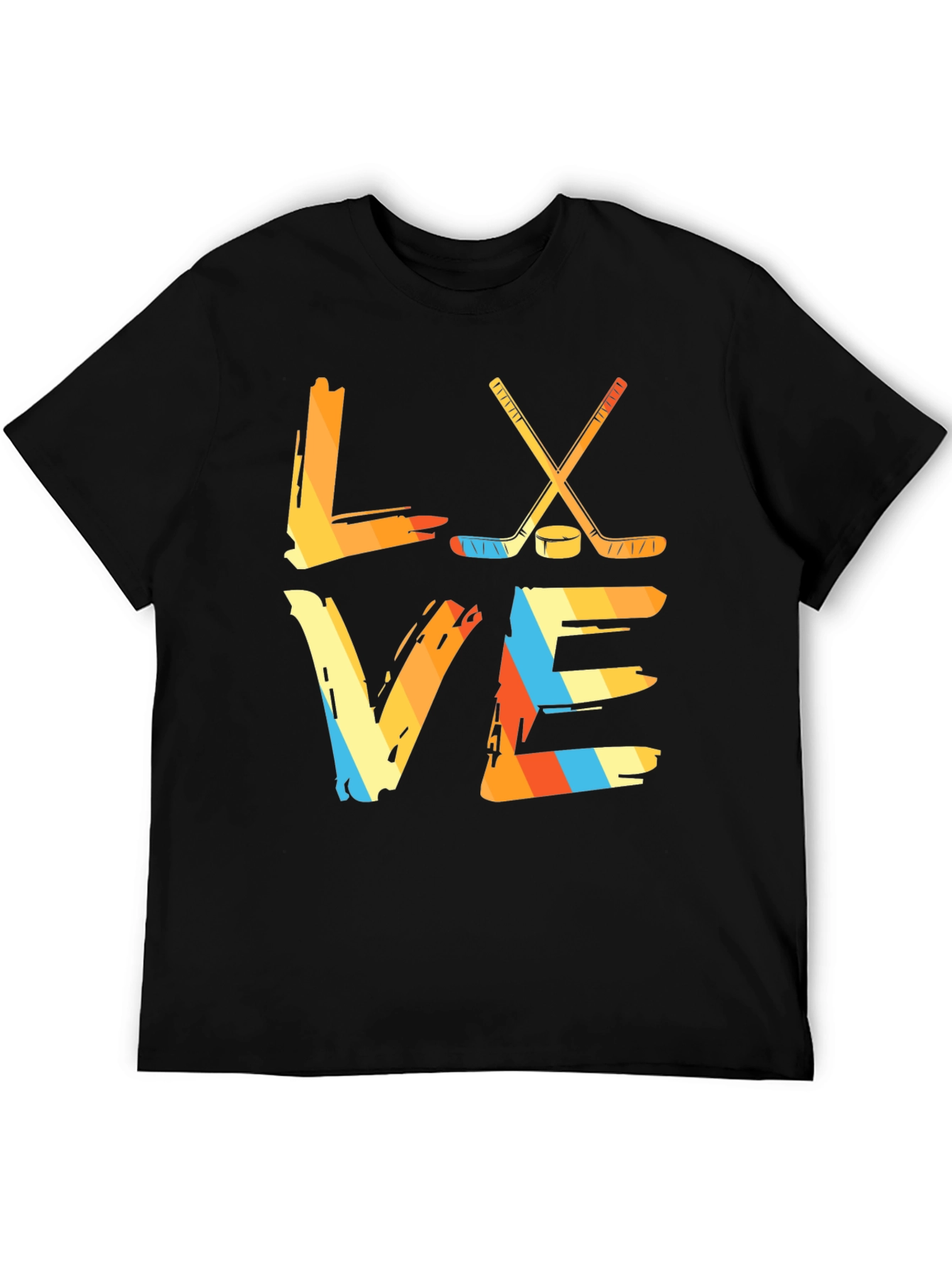 Love Hockey Graphic Tee - Retro Hockey Shirt