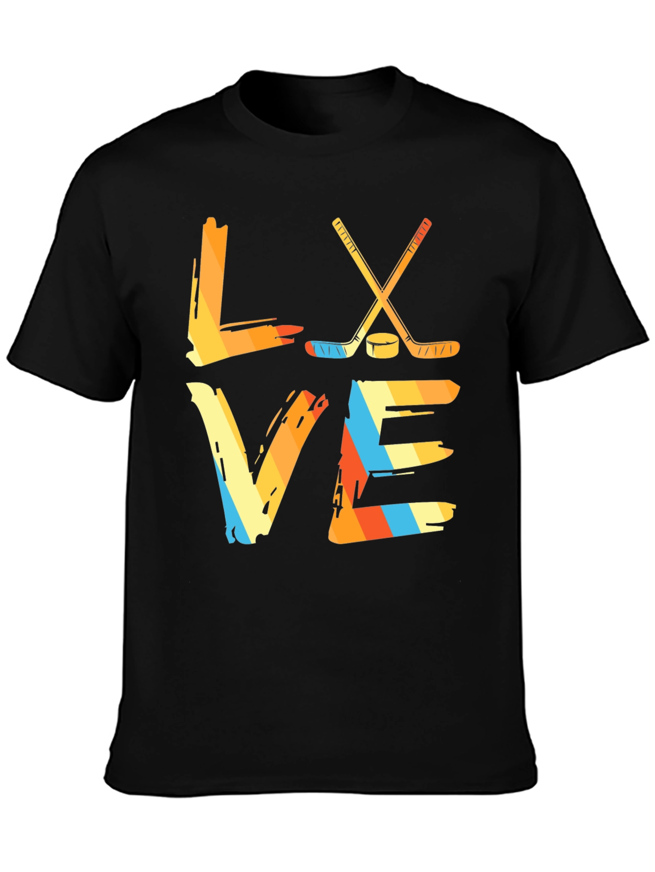 Love Hockey Graphic Tee - Retro Hockey Shirt
