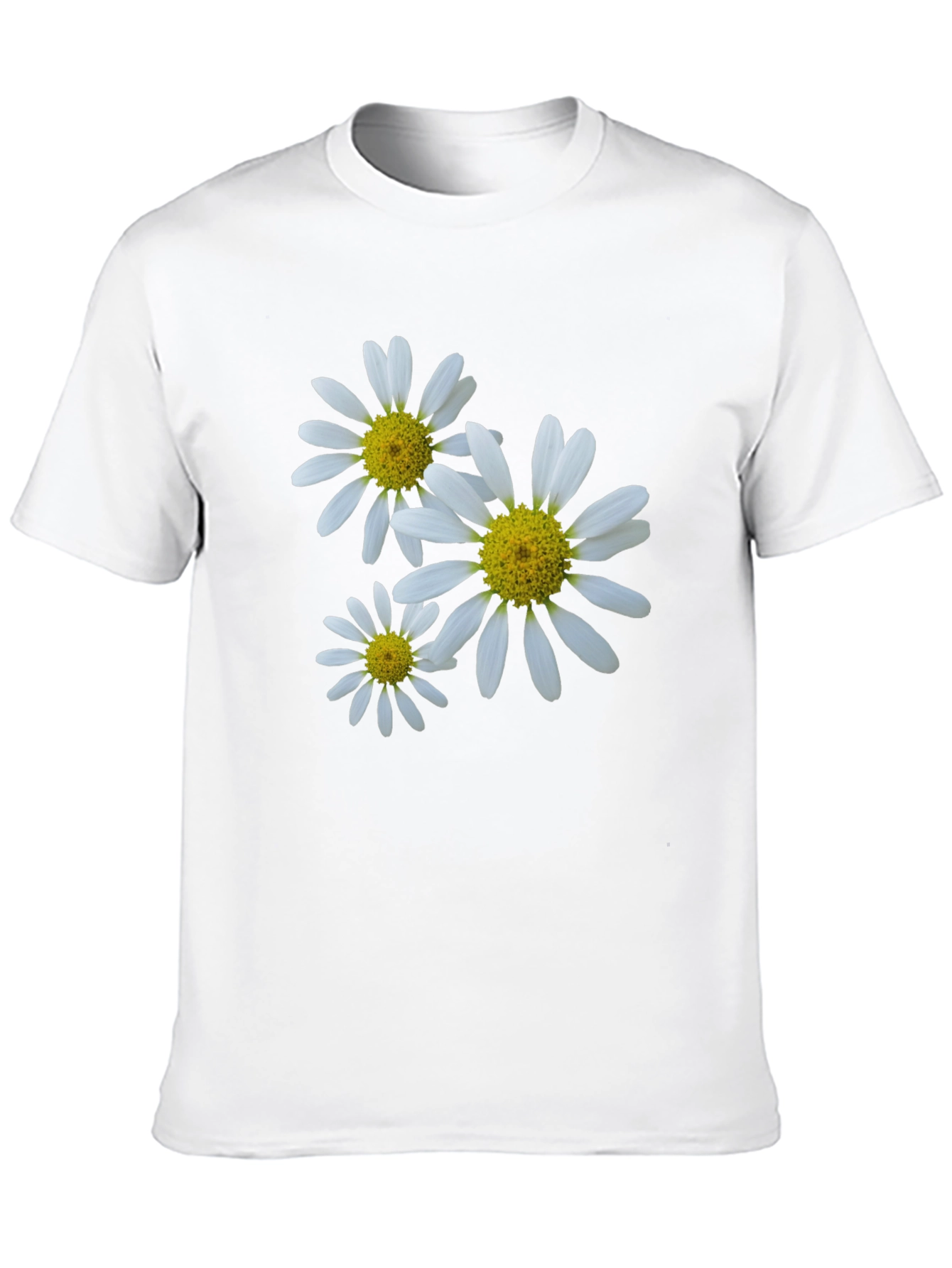 Daisy Flower Print Black T-Shirt