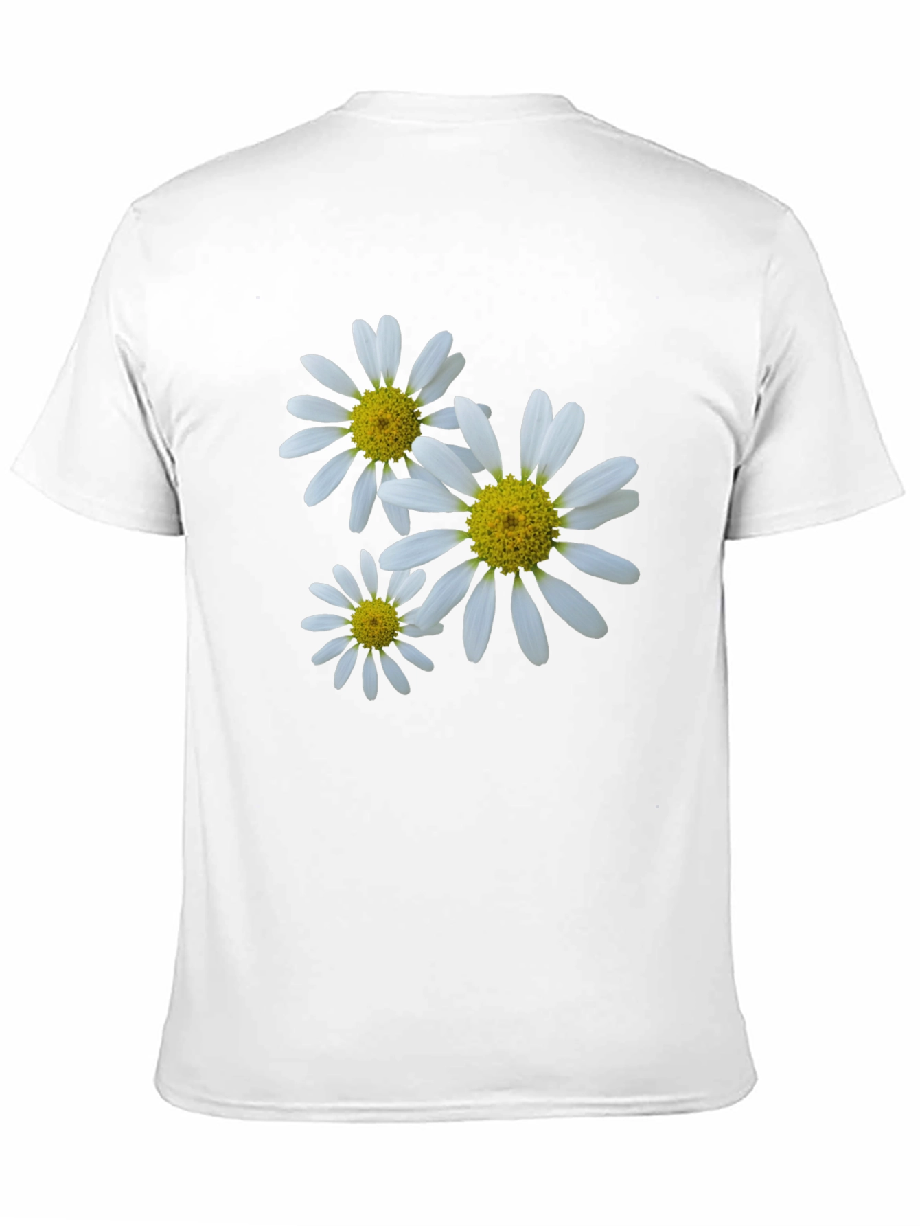 Daisy Flower Print Black T-Shirt