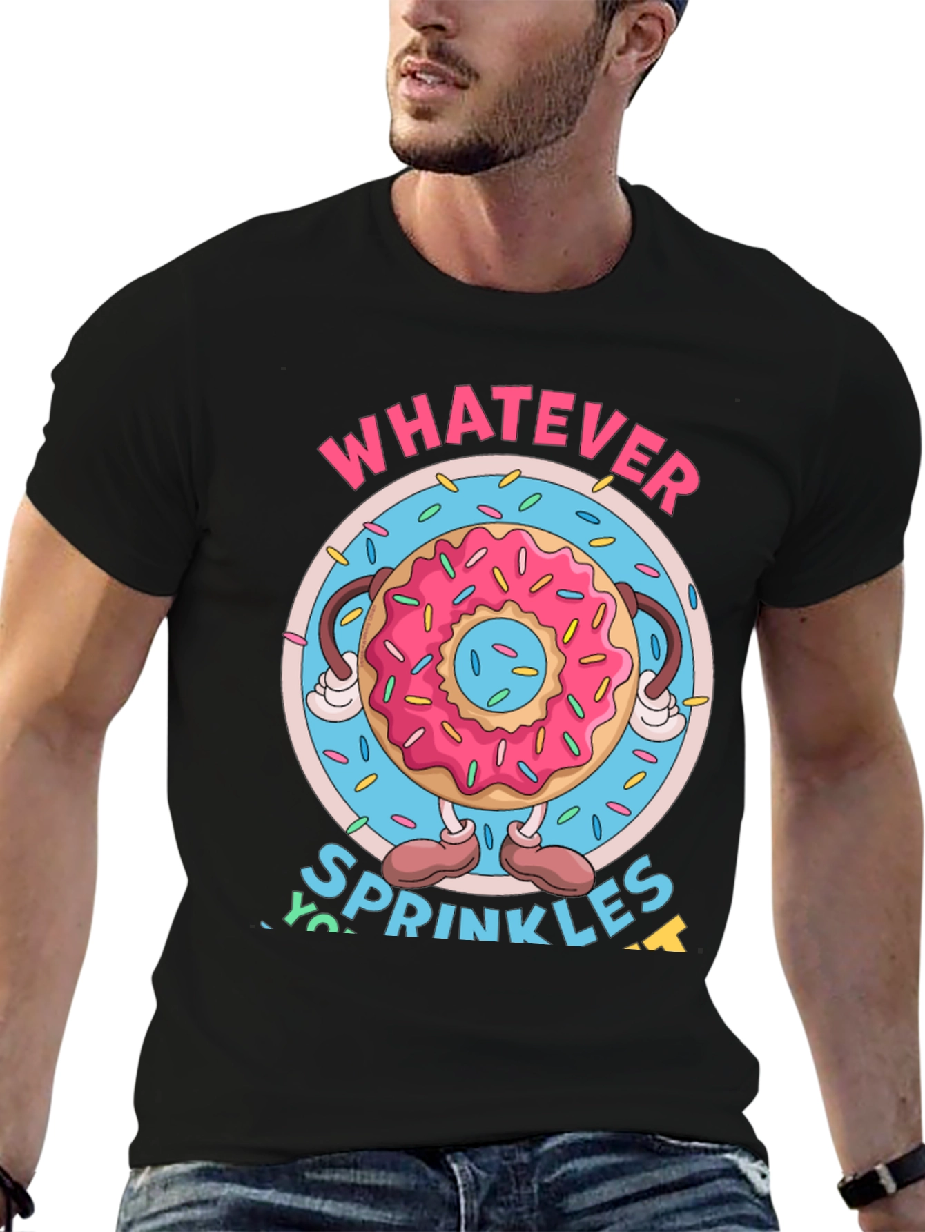 Funny Donut Sprinkles Graphic T-Shirt