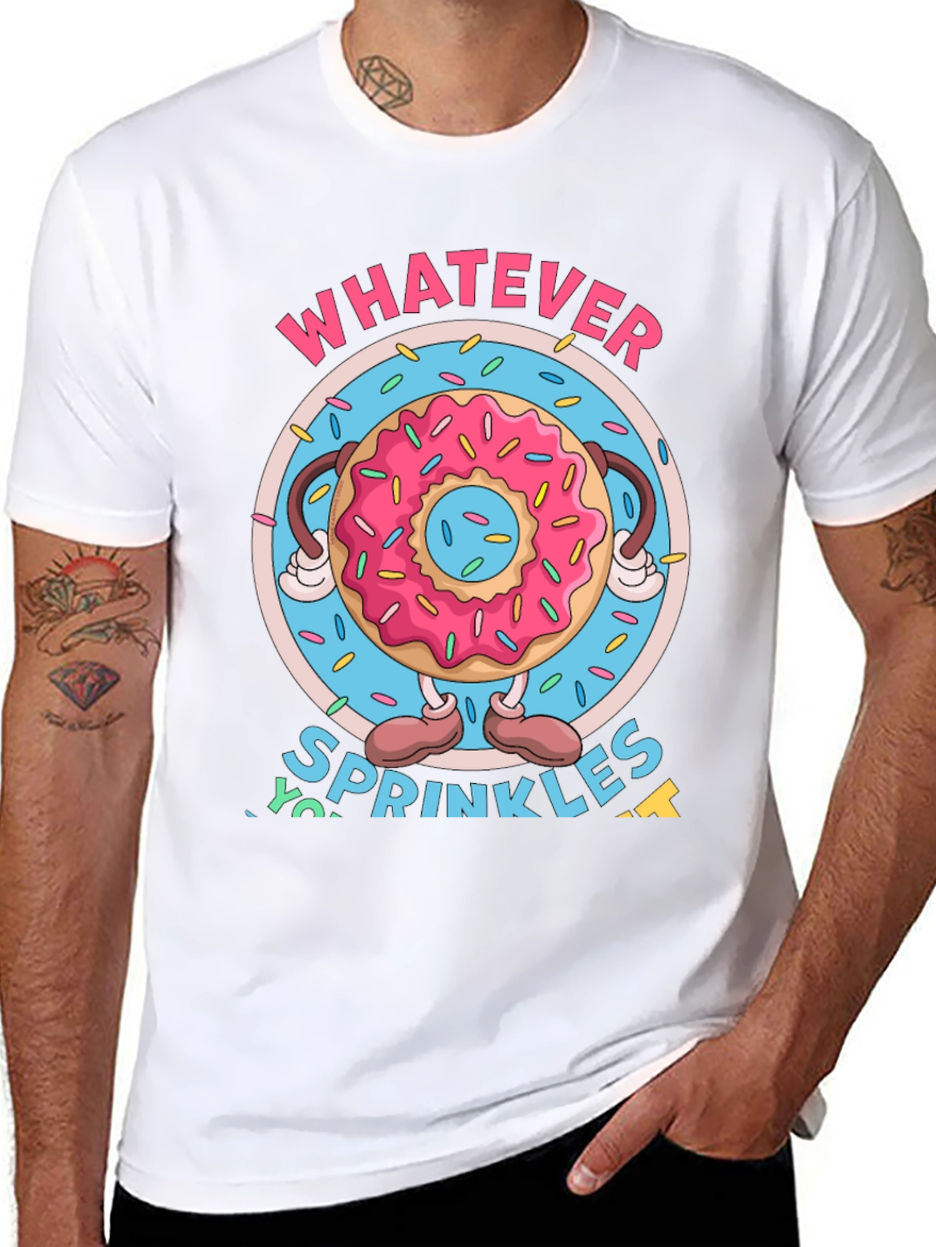Funny Donut Sprinkles Graphic T-Shirt