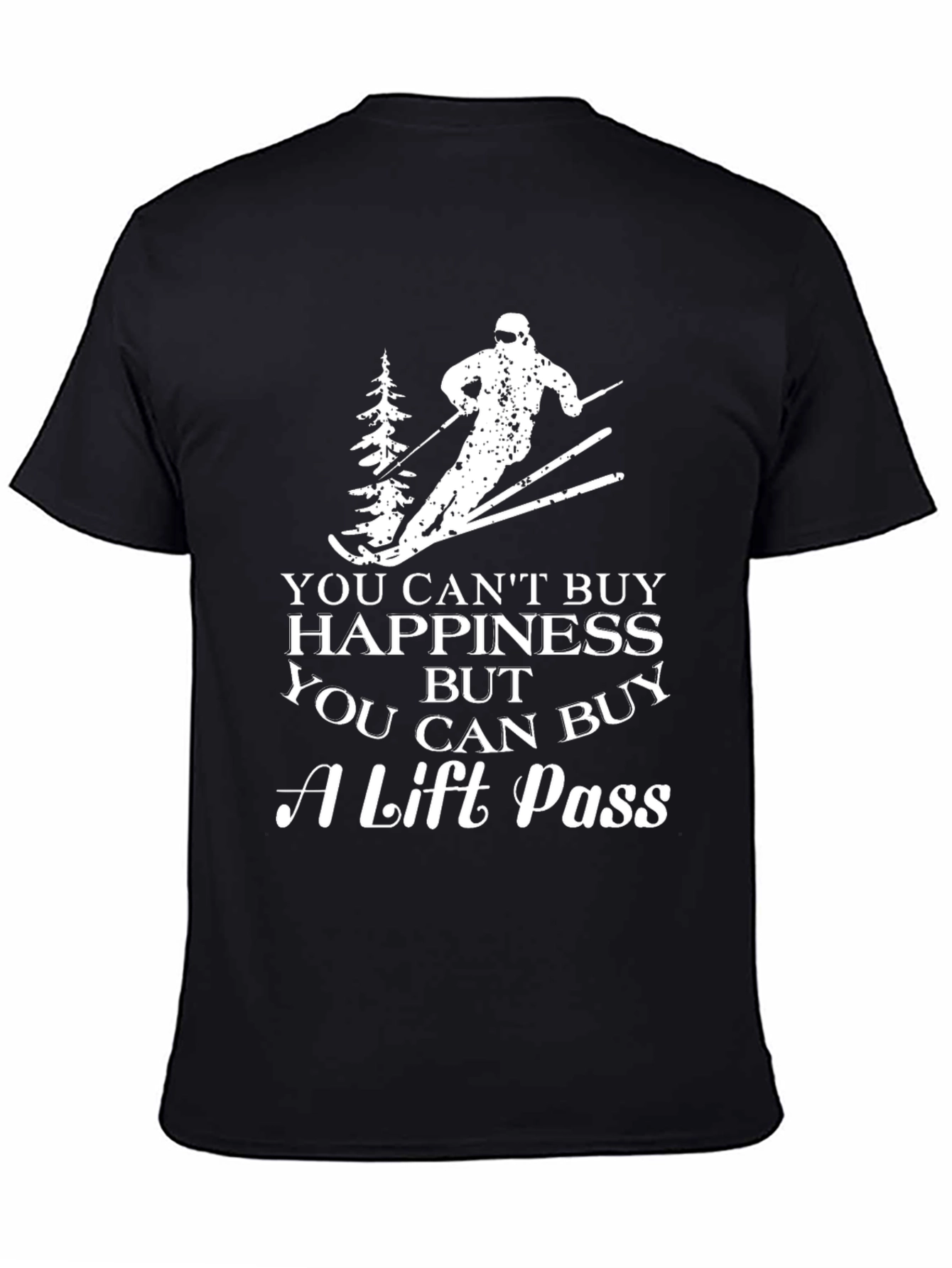 Ski Lift Pass Happiness Graphic Tee