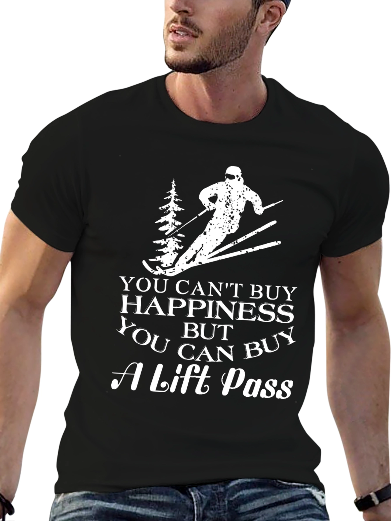 Ski Lift Pass Happiness Graphic Tee