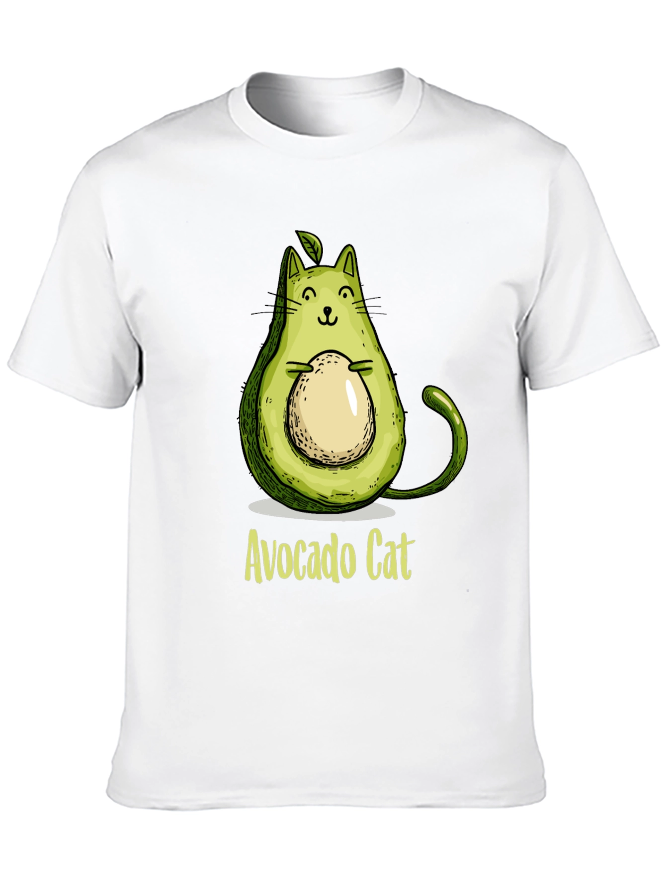 Avocado Cat Graphic Tee - Unique & Fun!