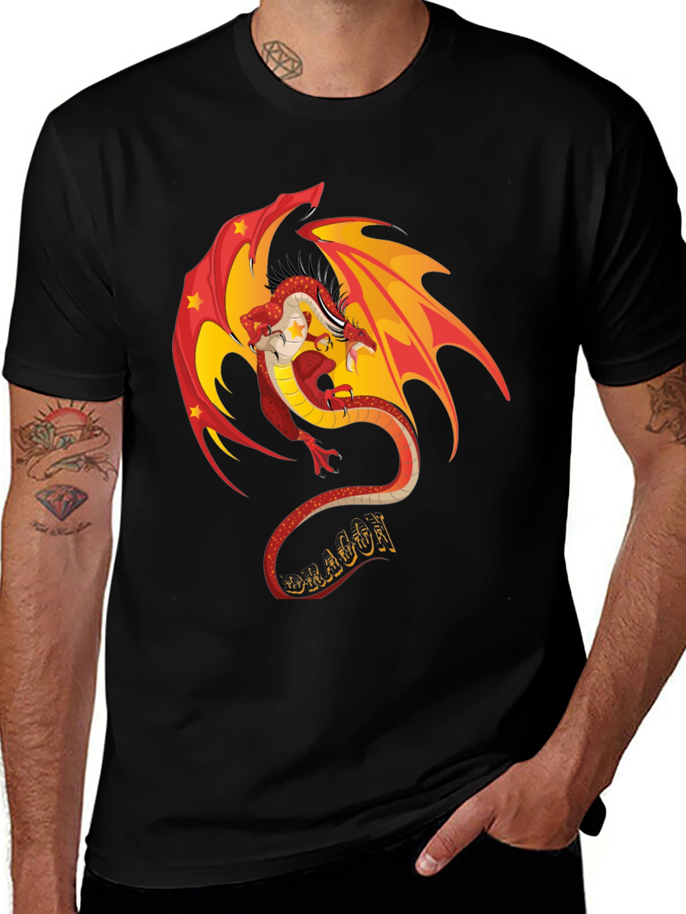 Dragon Graphic Tee - Stylish Black T-Shirt