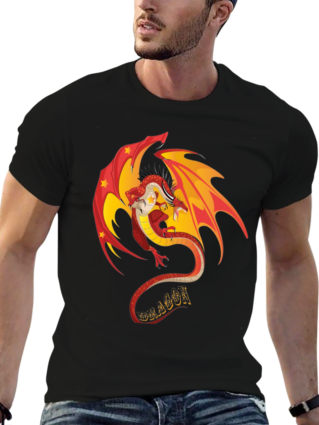 Dragon Graphic Tee - Stylish Black T-Shirt