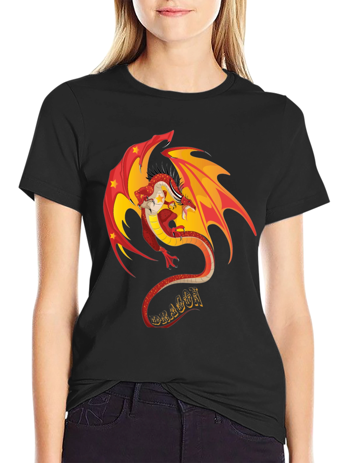 Dragon Graphic Tee - Stylish Black T-Shirt