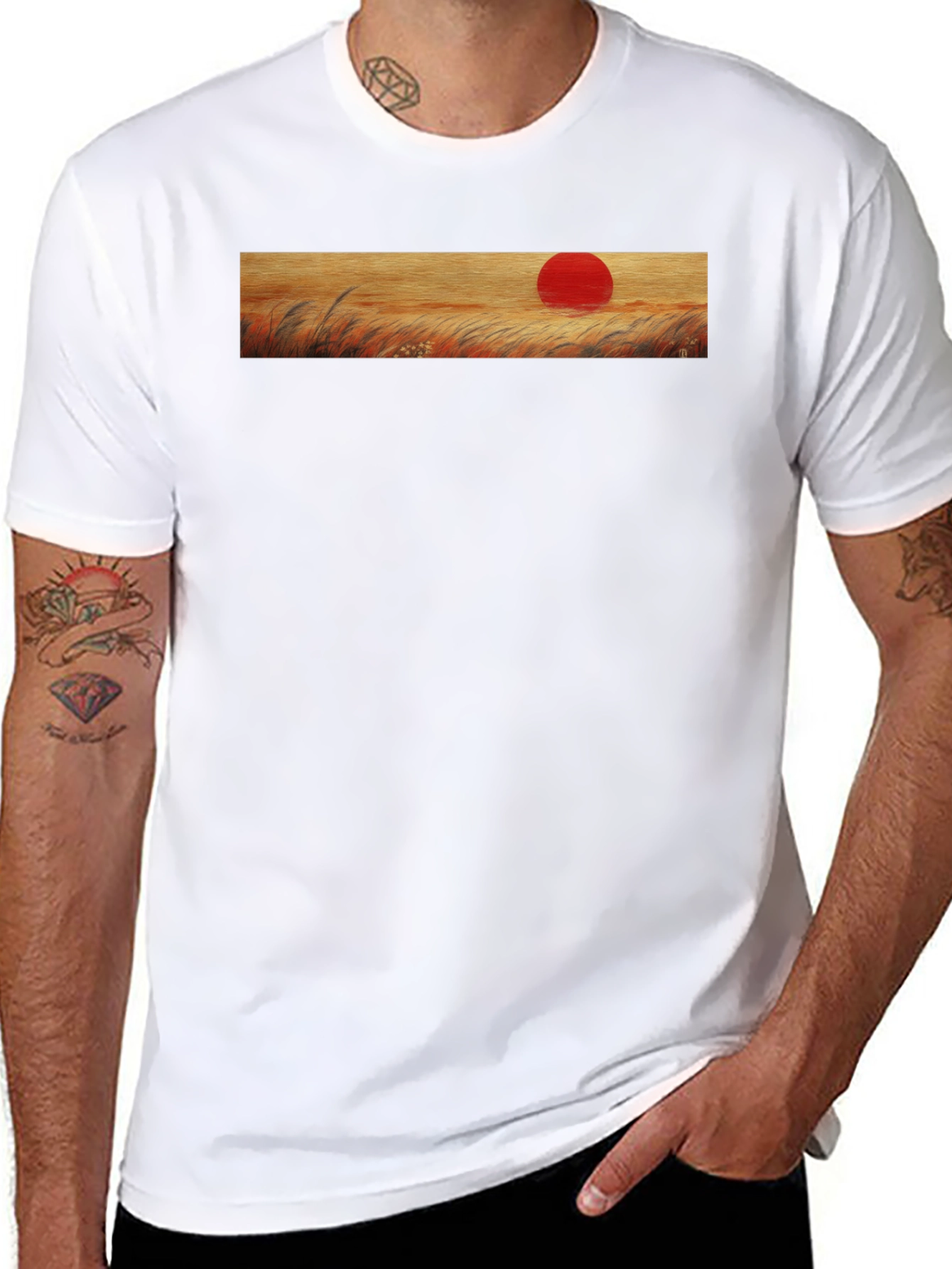 Sunrise Meadow Graphic Tee - Soft Cotton Blend